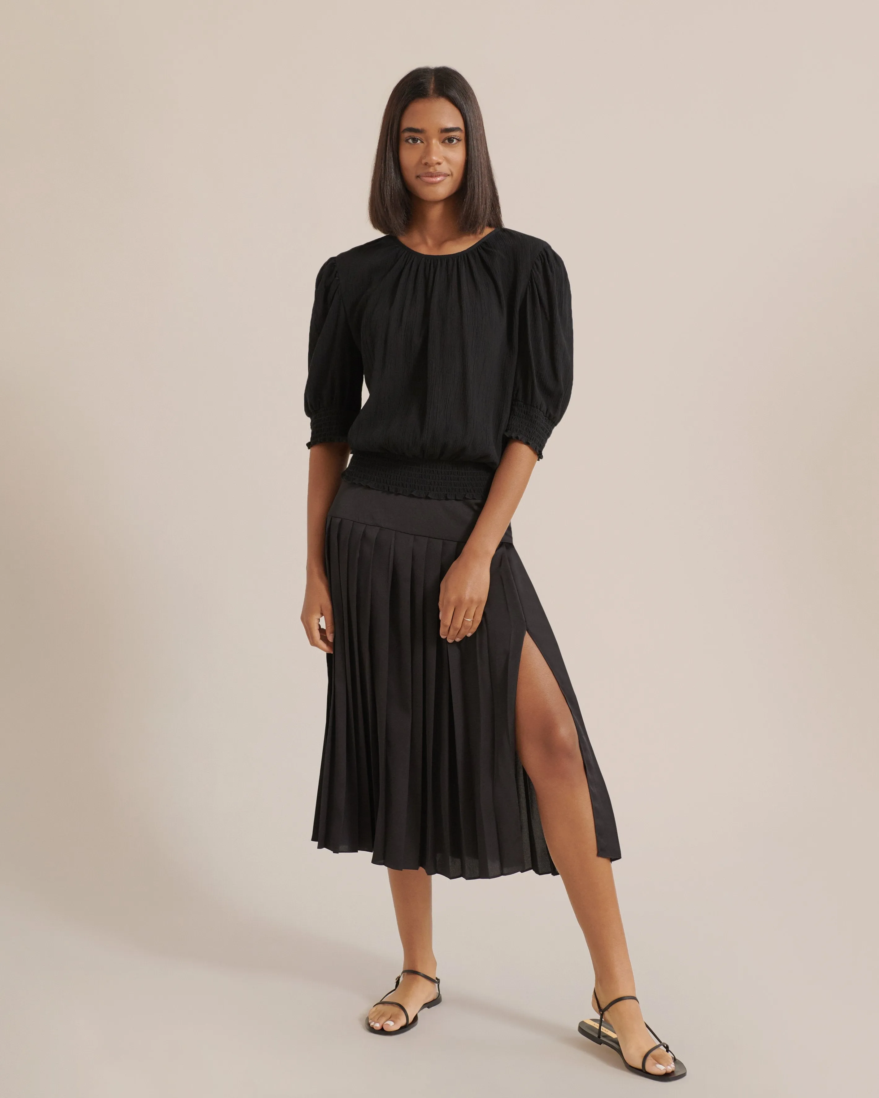 Delphine Pleated Silken Skirt