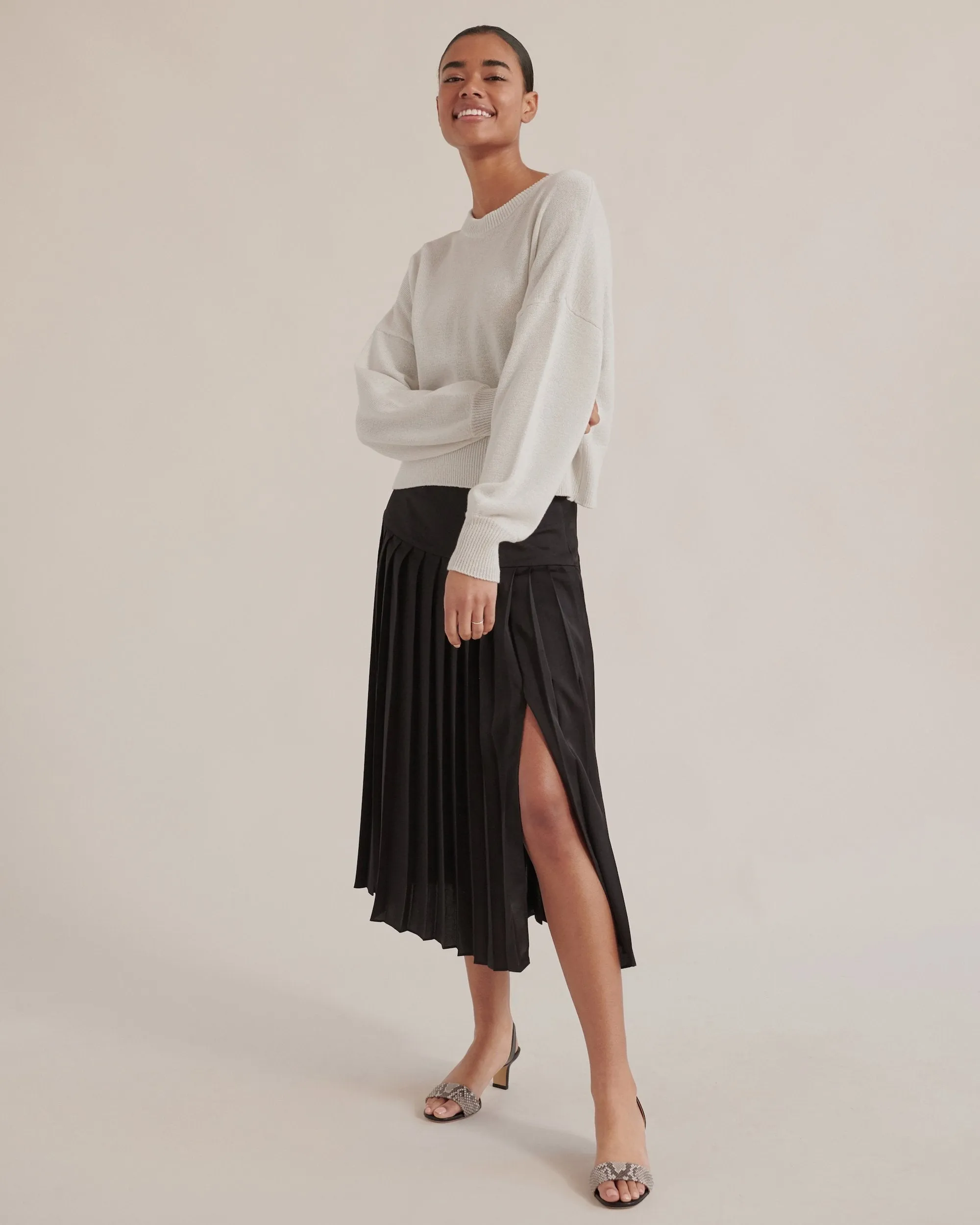 Delphine Pleated Silken Skirt