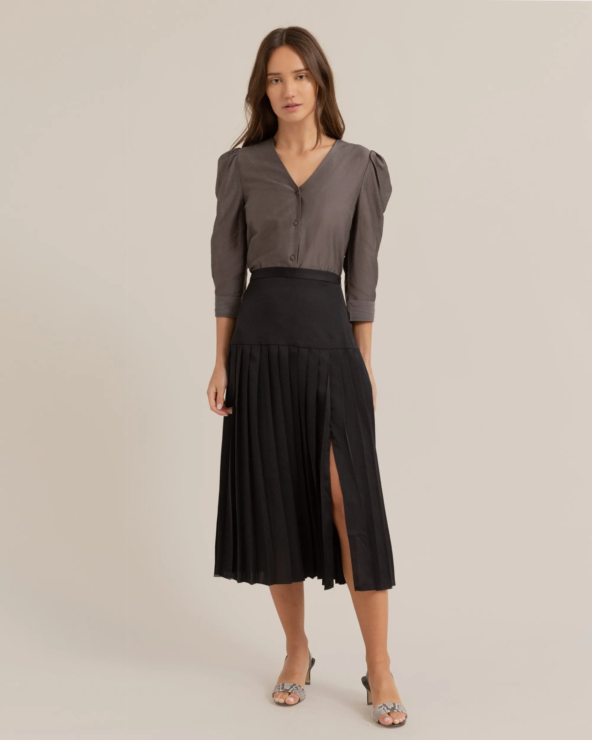 Delphine Pleated Silken Skirt