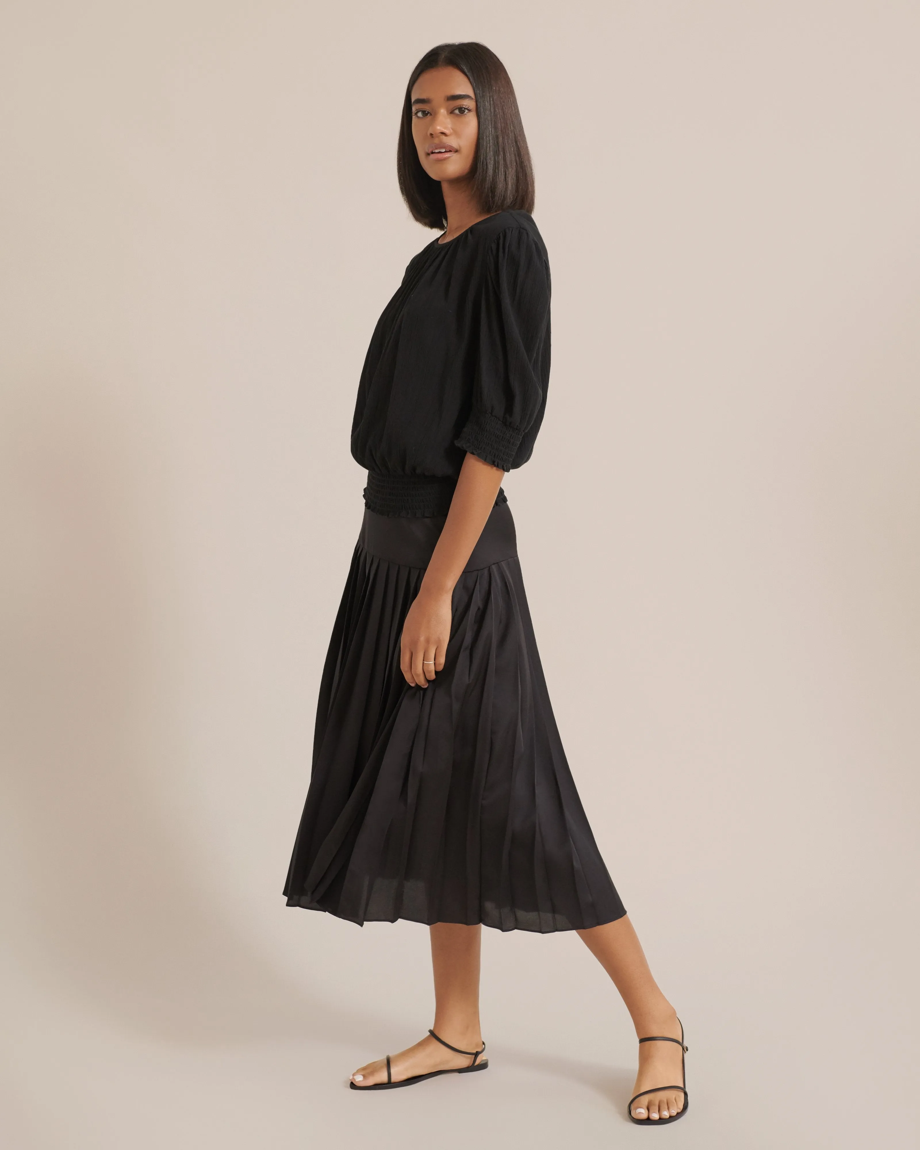 Delphine Pleated Silken Skirt