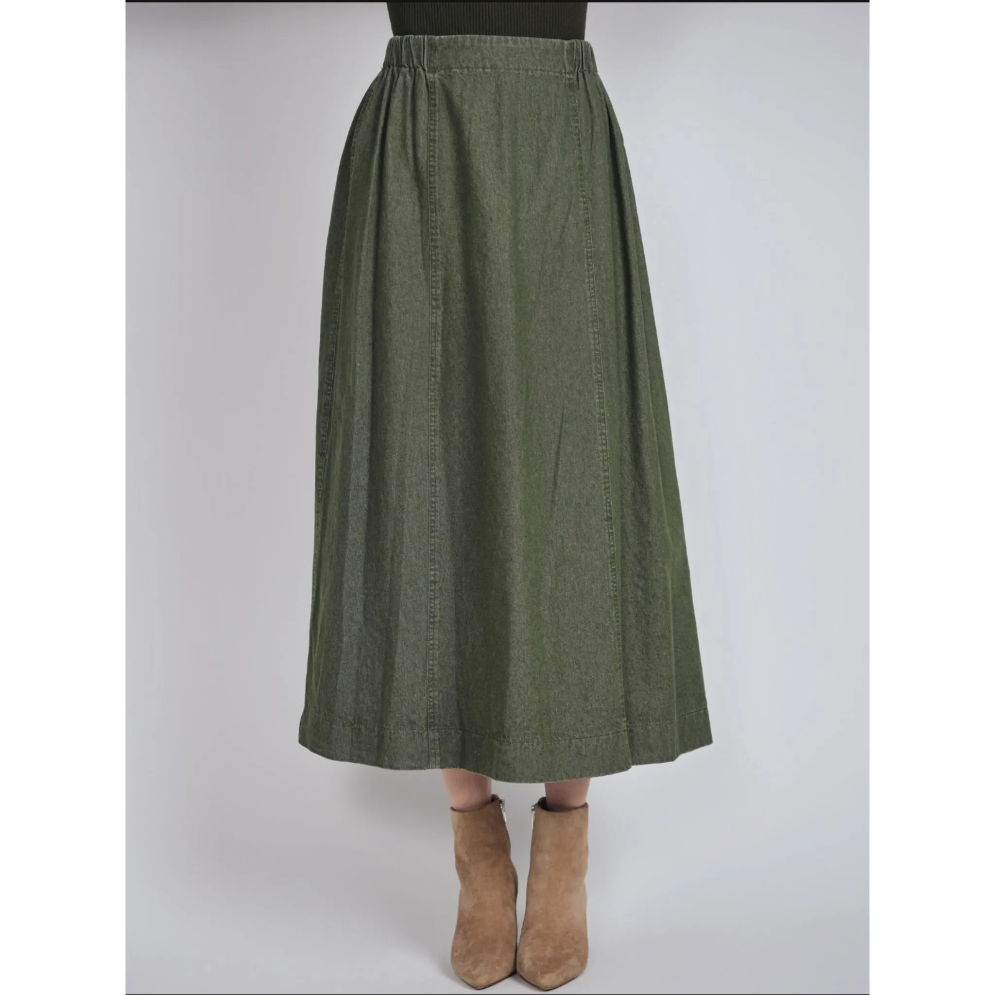 Denim Green Skirt by Yal