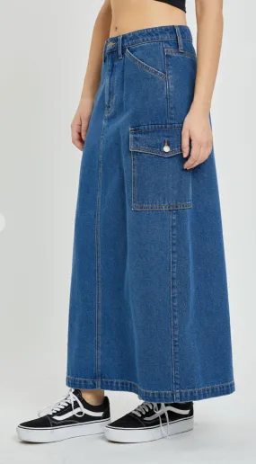 DENIM LONG SKIRT