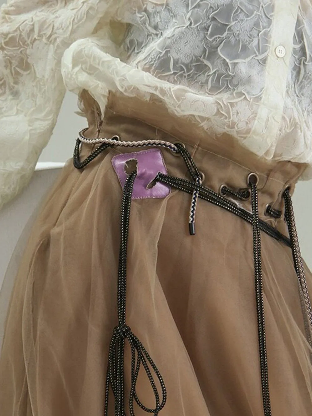 Drawstring Tulle Skirt