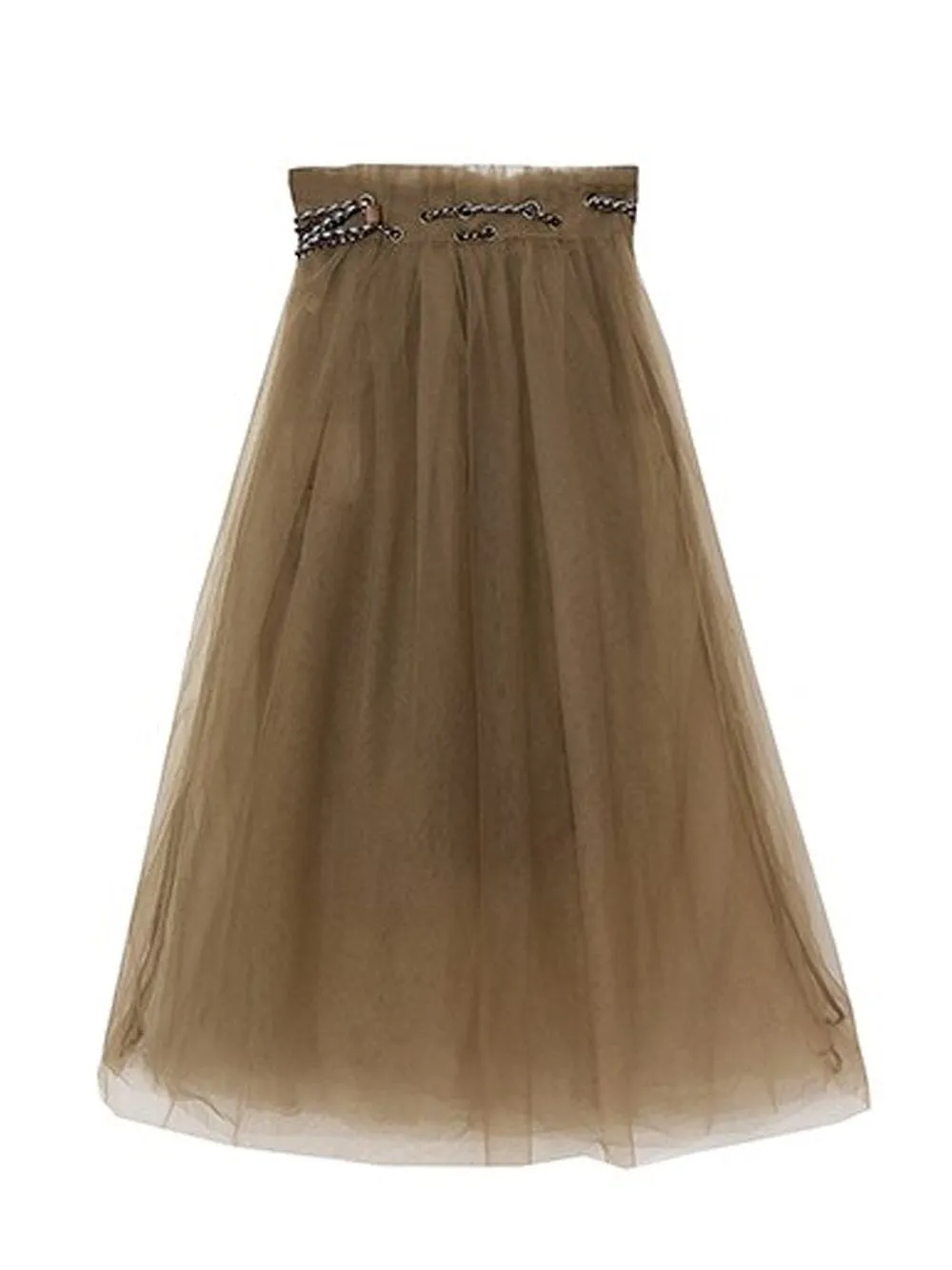 Drawstring Tulle Skirt