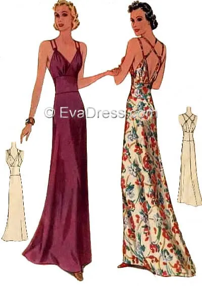 E-PATTERN 1939 Evening Gown E9774