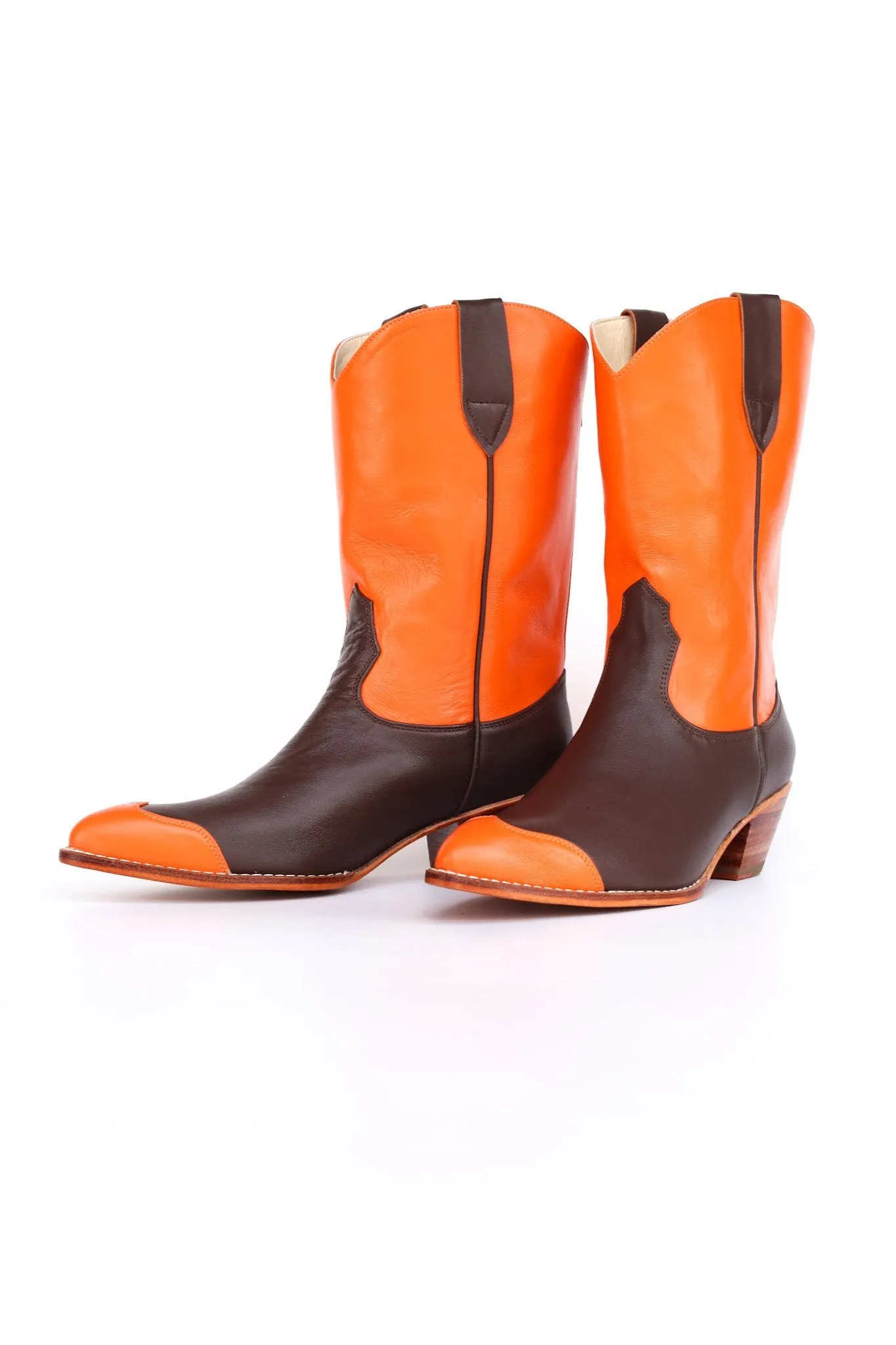 EASY RIDER ORANGE BROWN WESTERN BOOTS