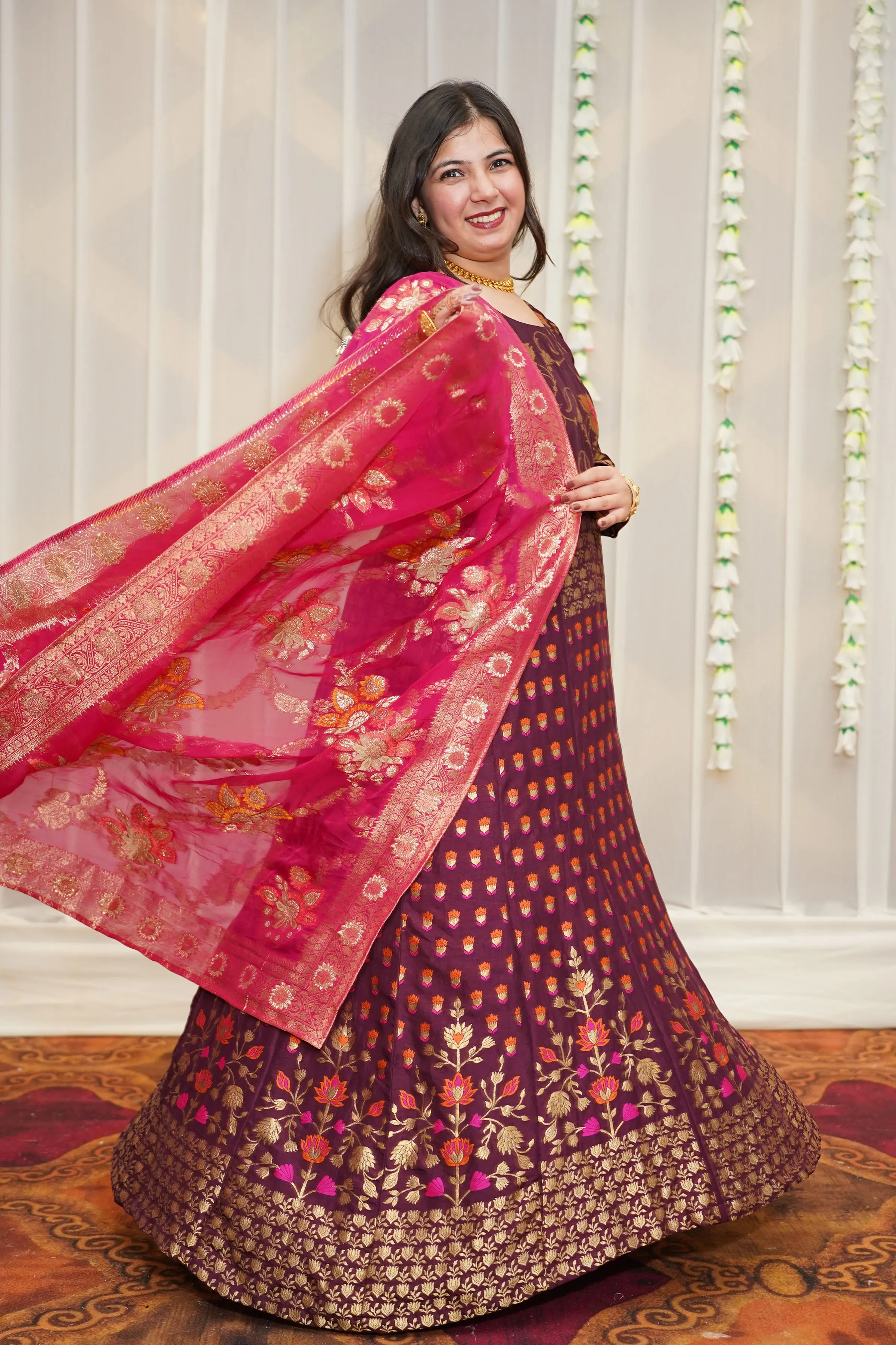 Elakshi Jacquard Silk Anarkali Dress