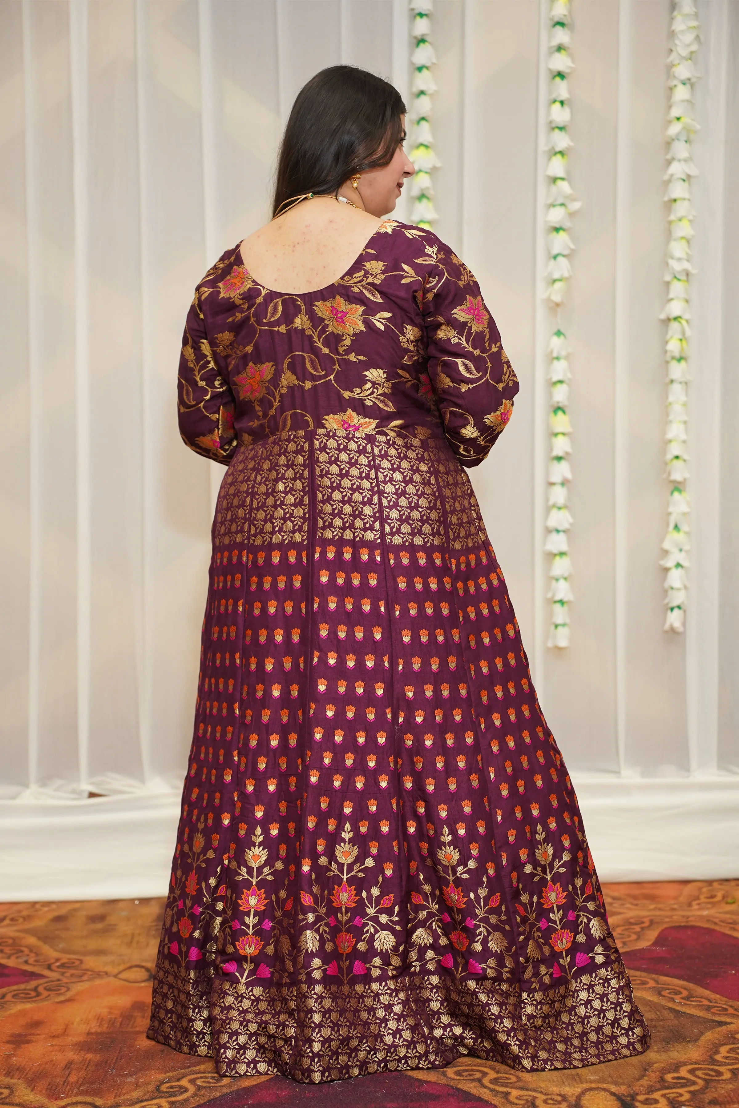 Elakshi Jacquard Silk Anarkali Dress