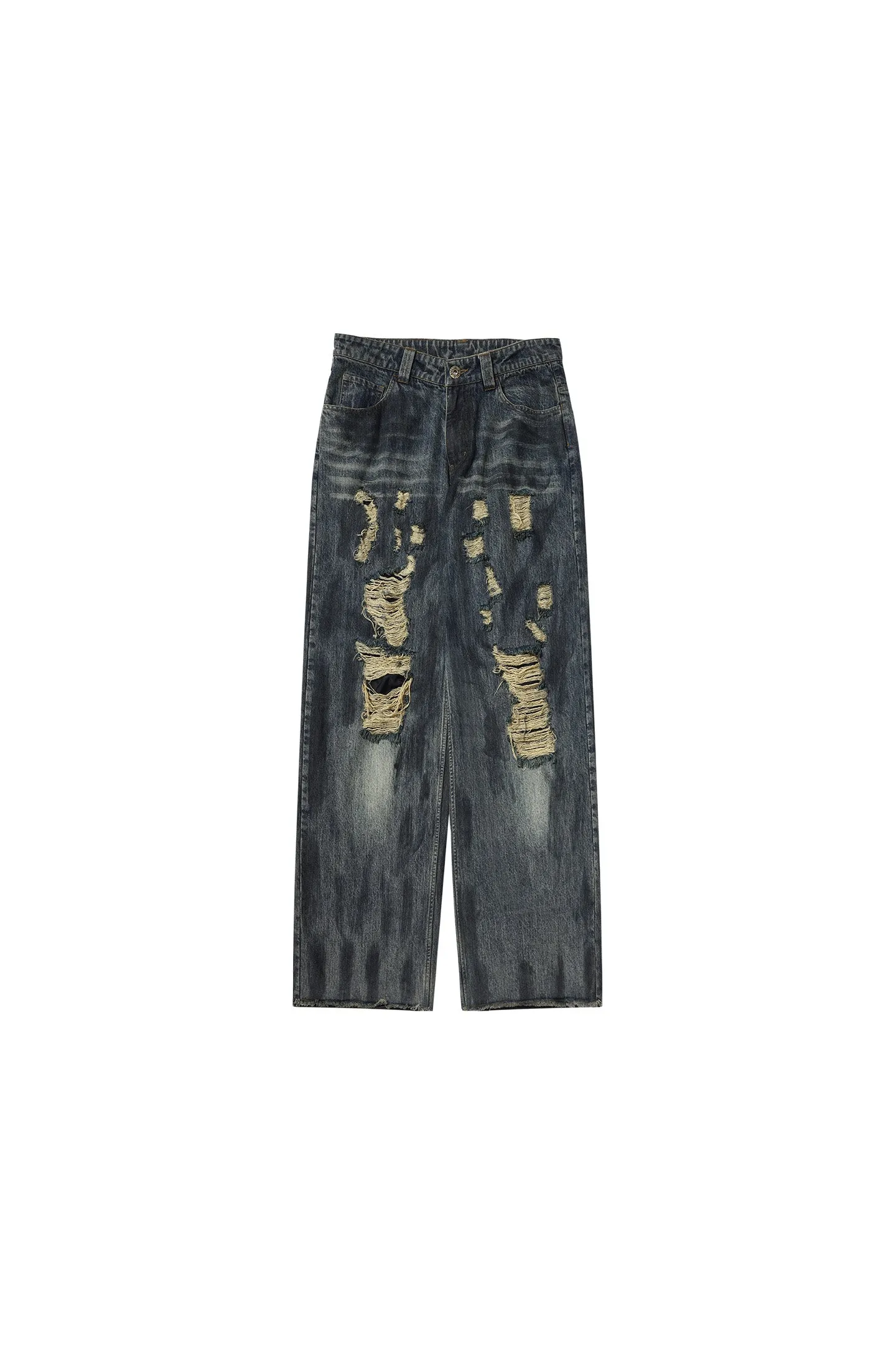 Fashionable Versatile Multiple Holes Jeans