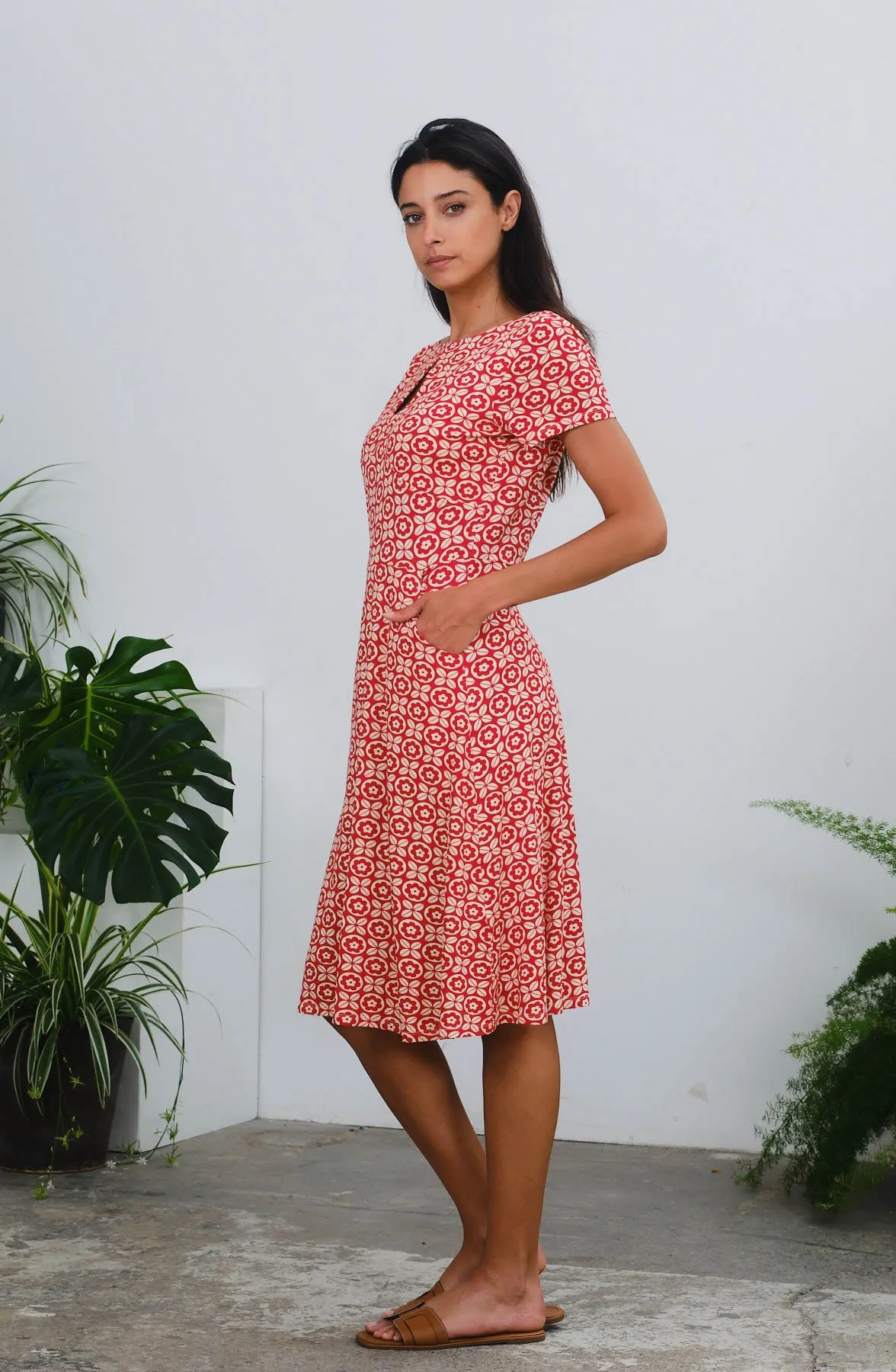 Fifi Dress in 4 Leaf Print