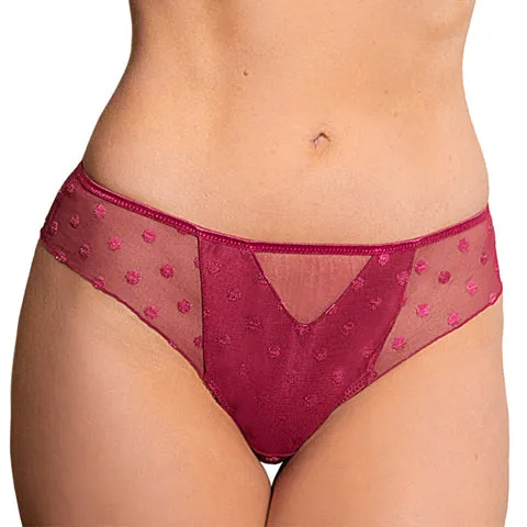 Fit Fully Yours Carmen Polka Dot Tanga Deep Red