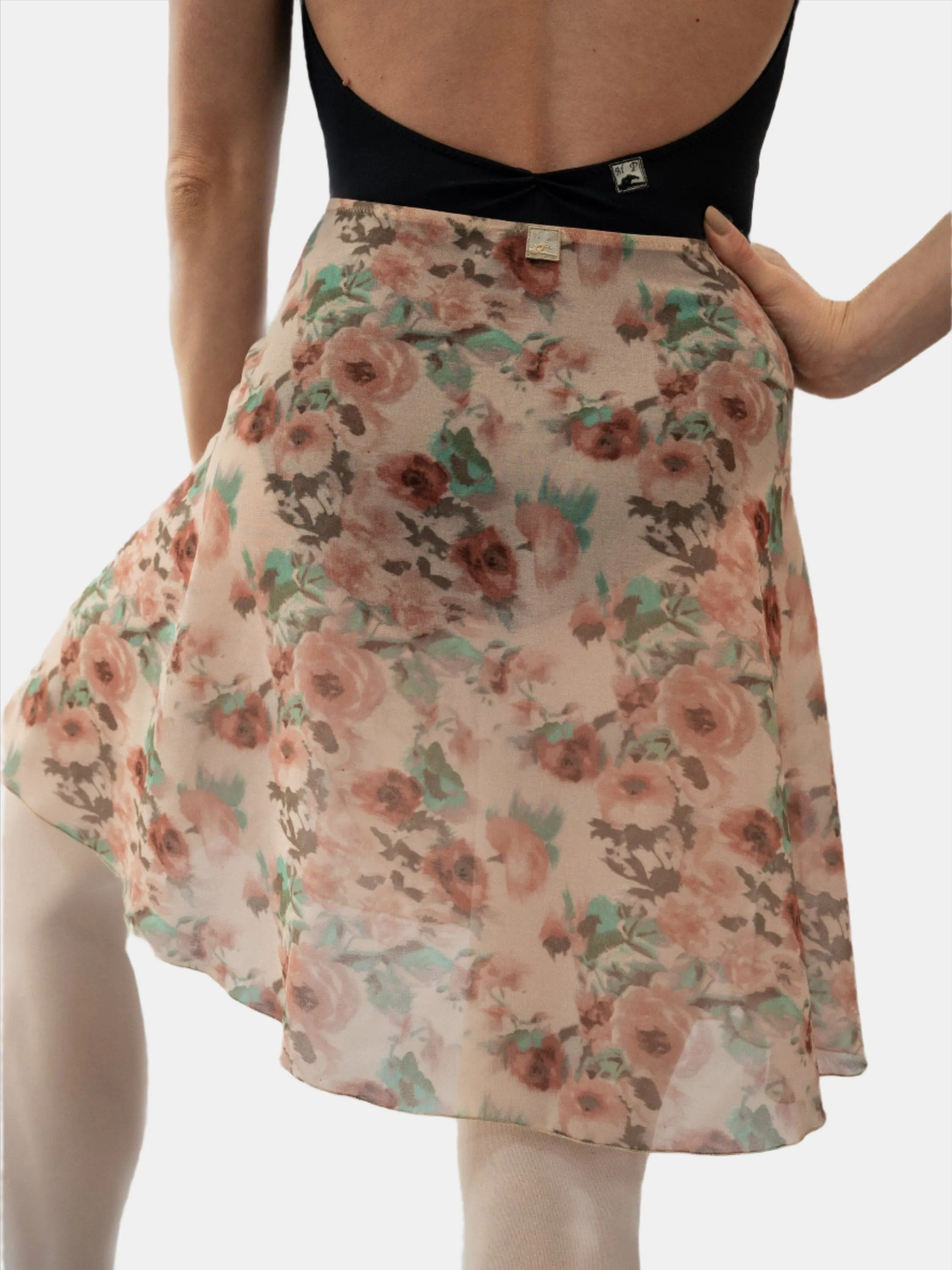 Floral Brown Wrap Long Dance Skirt MP339