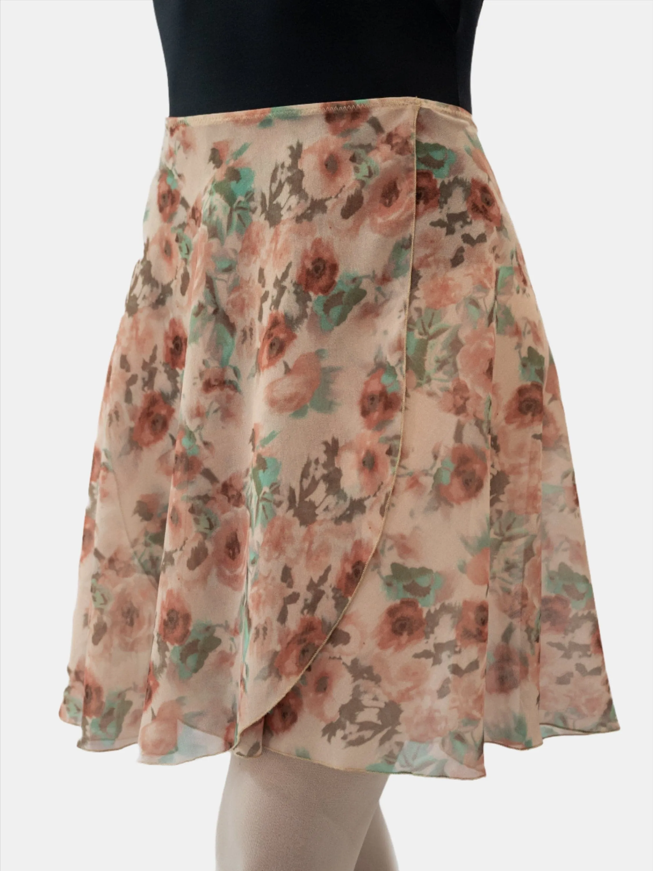 Floral Brown Wrap Long Dance Skirt MP339