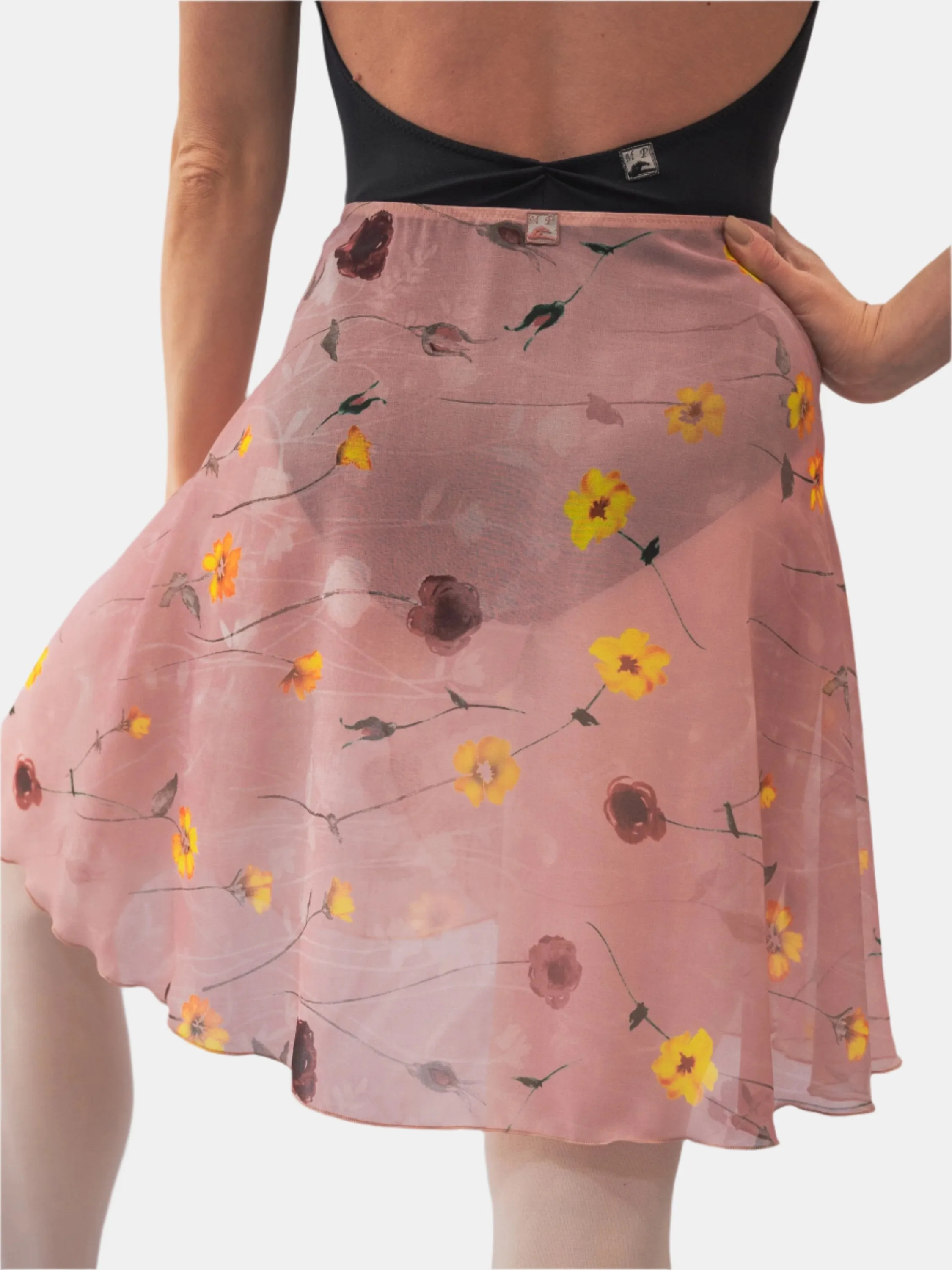 Floral Old Rose Wrap Long Dance Skirt MP339