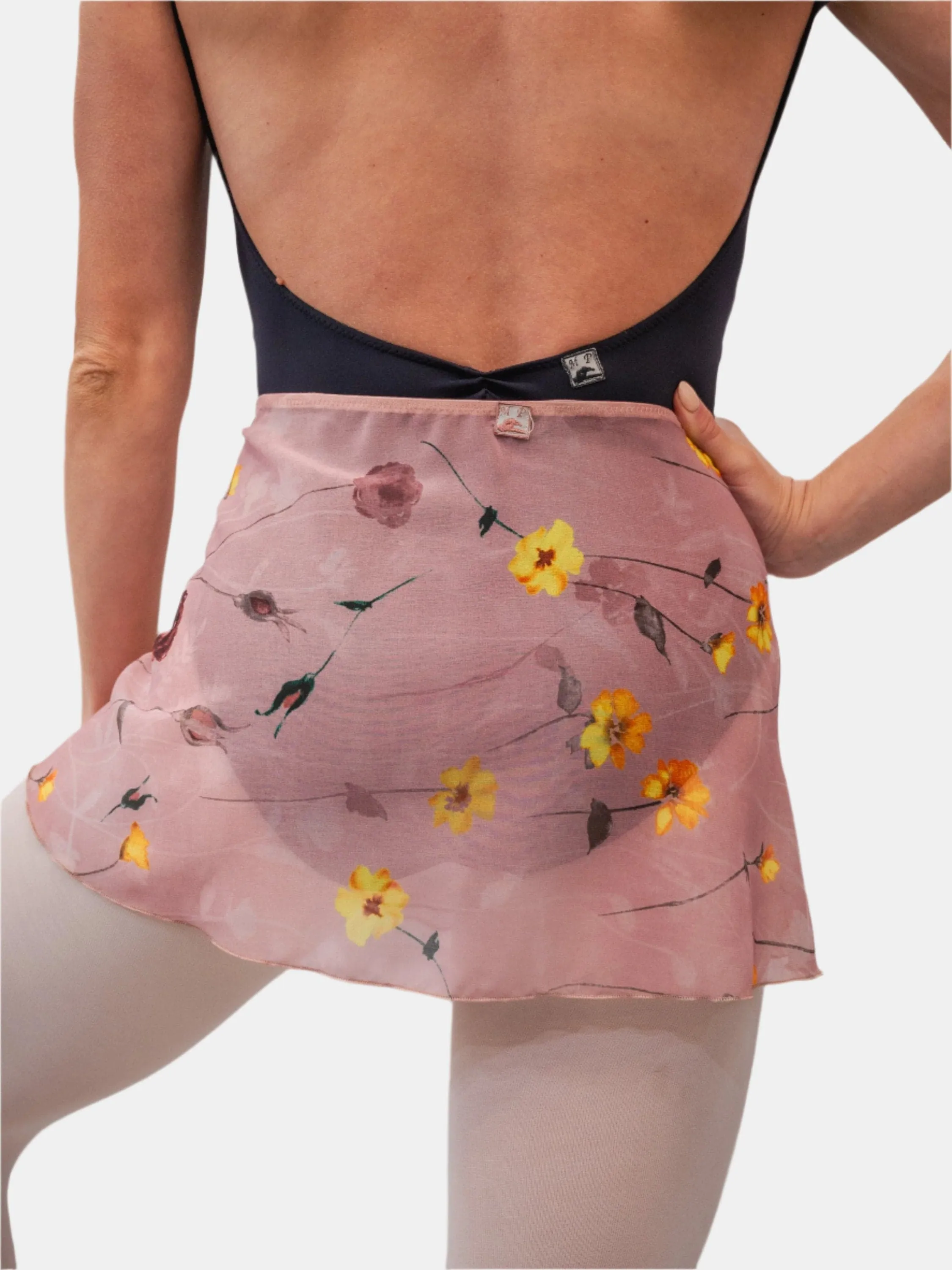 Floral Old Rose Wrap Short Dance Skirt MP302