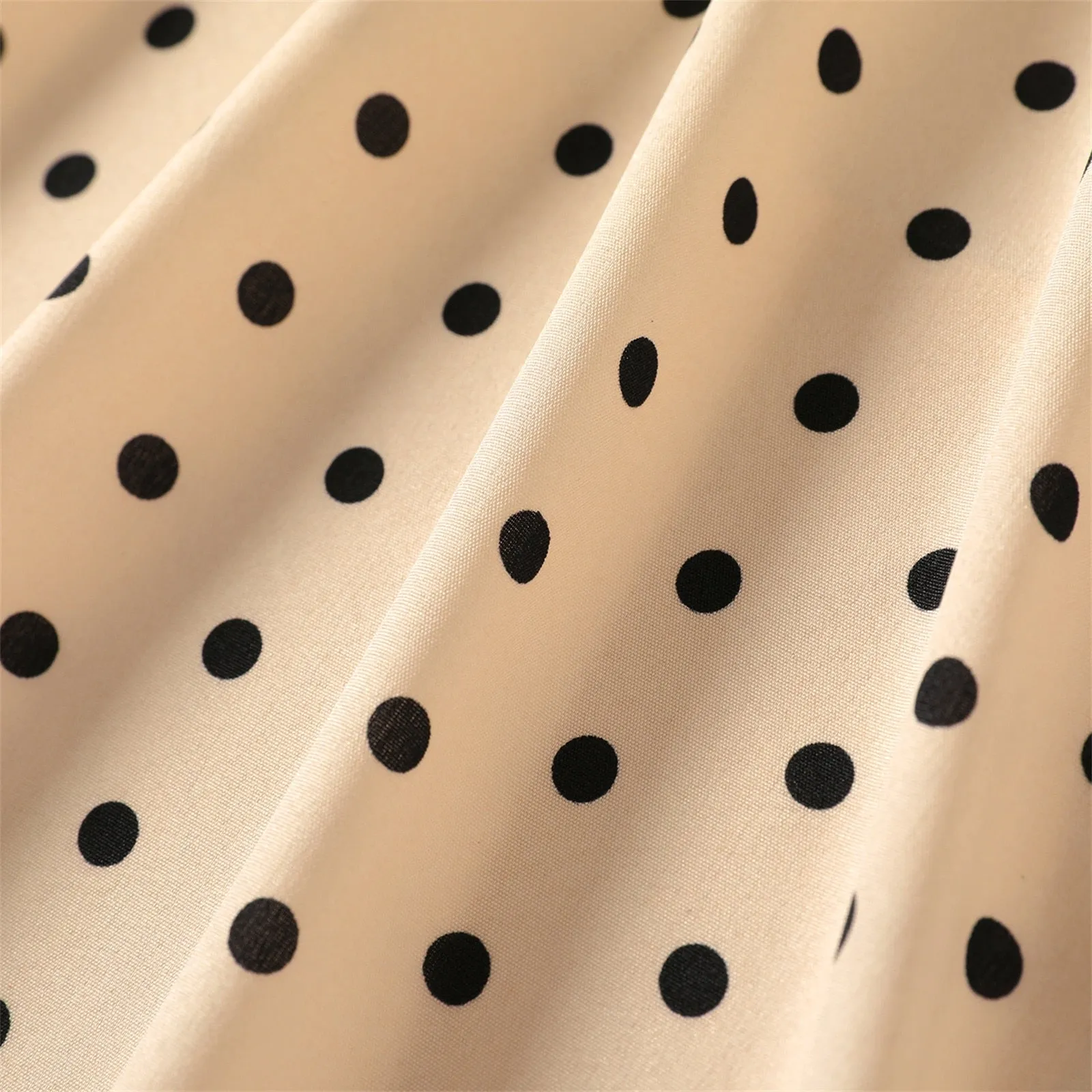 Girls Knee-Length Polka Dot Dress