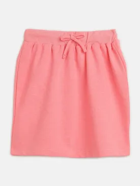 Girls Neon Pink Terry Mini Skirt