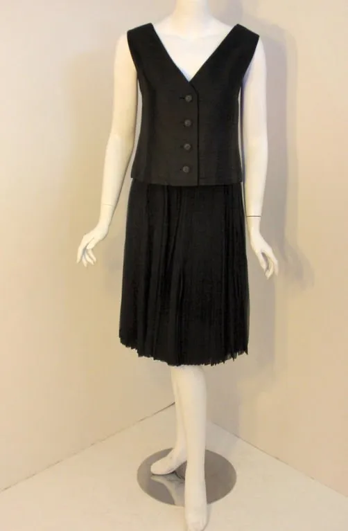 JAMES GALANOS 3 pc Jacket, Vest & Chiffon Skirt Set