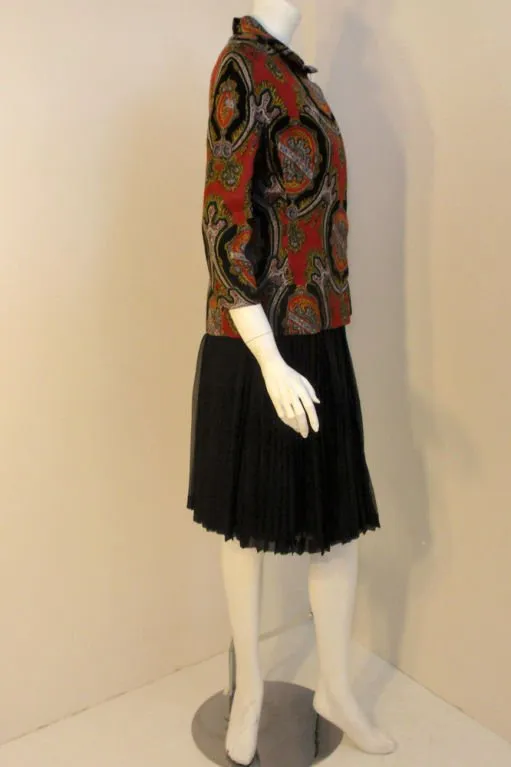 JAMES GALANOS 3 pc Jacket, Vest & Chiffon Skirt Set