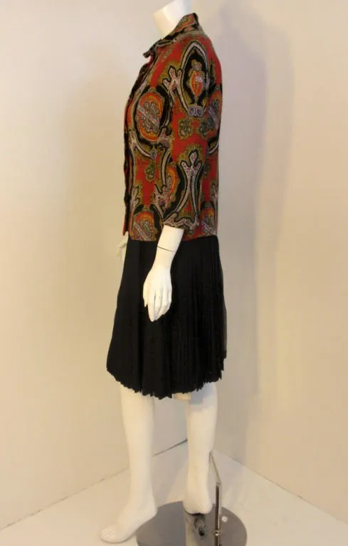 JAMES GALANOS 3 pc Jacket, Vest & Chiffon Skirt Set