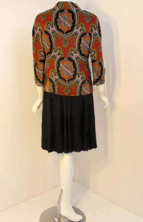 JAMES GALANOS 3 pc Jacket, Vest & Chiffon Skirt Set