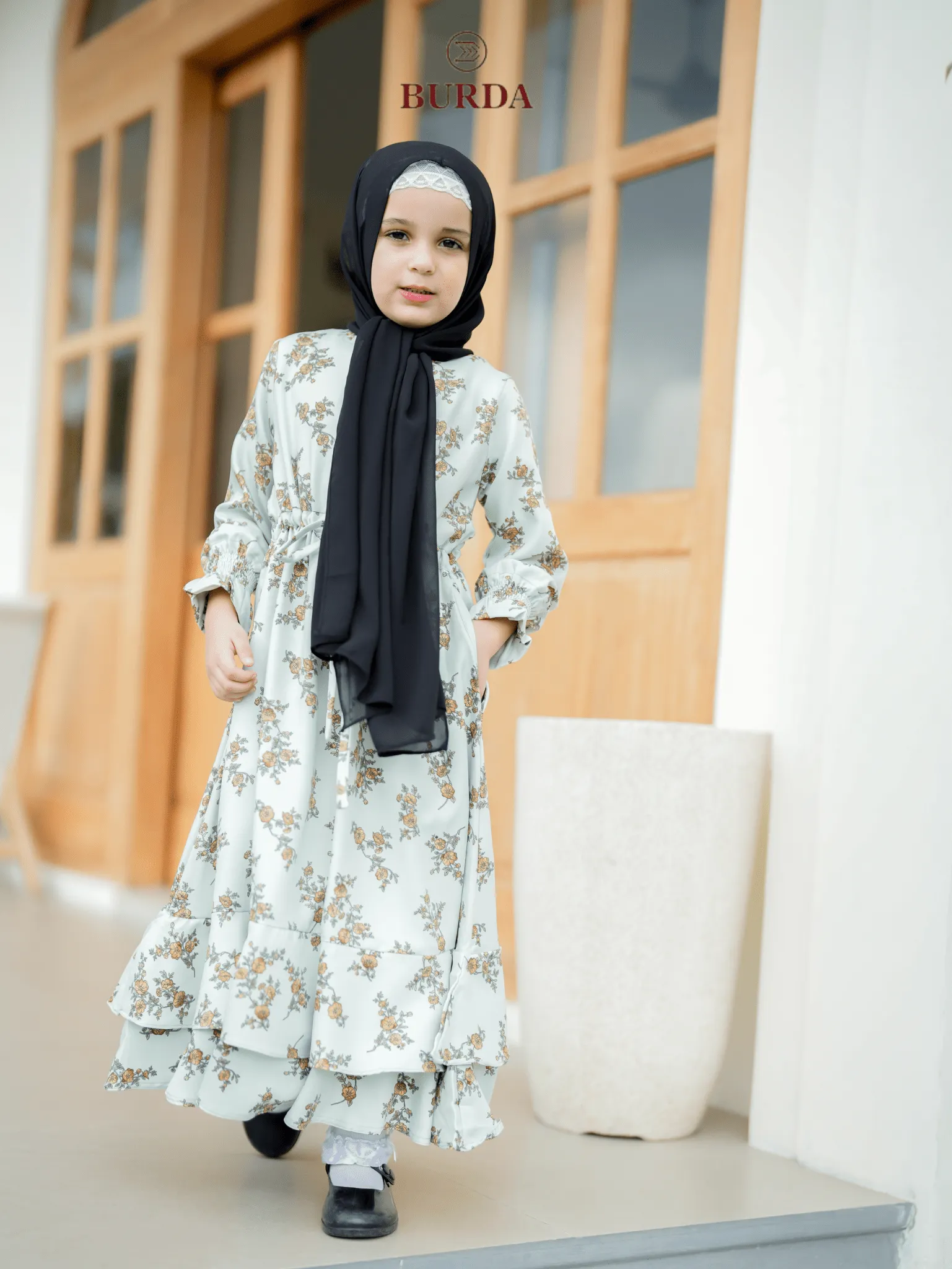 Kid's Light Green Floral Dress