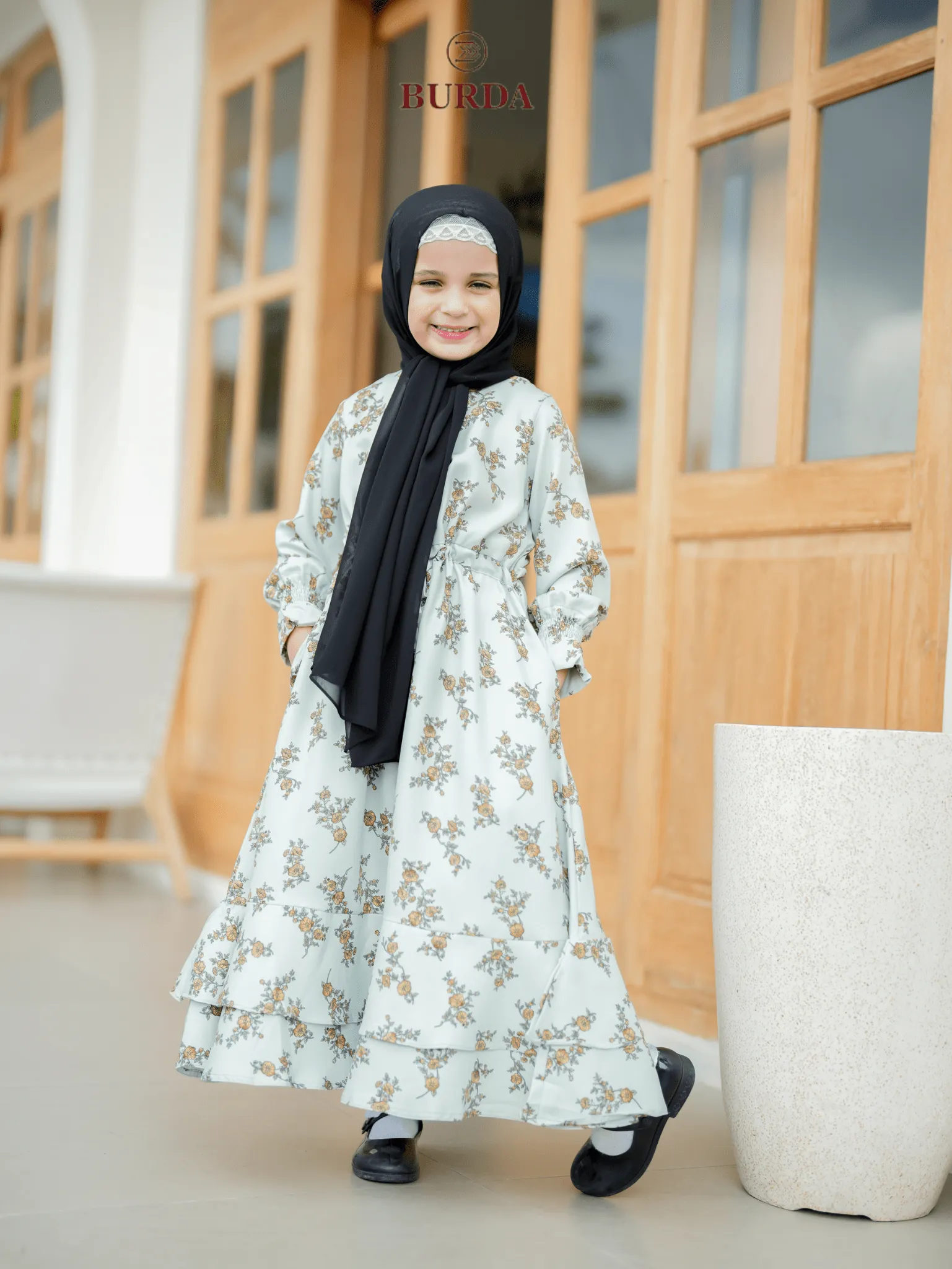 Kid's Light Green Floral Dress