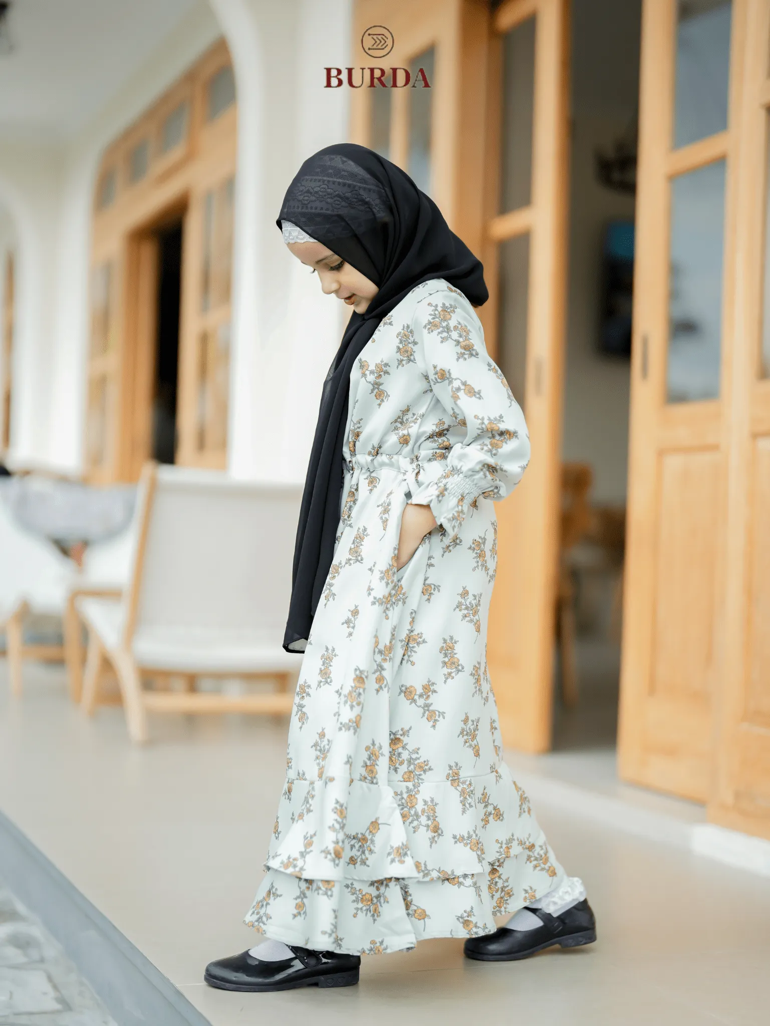 Kid's Light Green Floral Dress