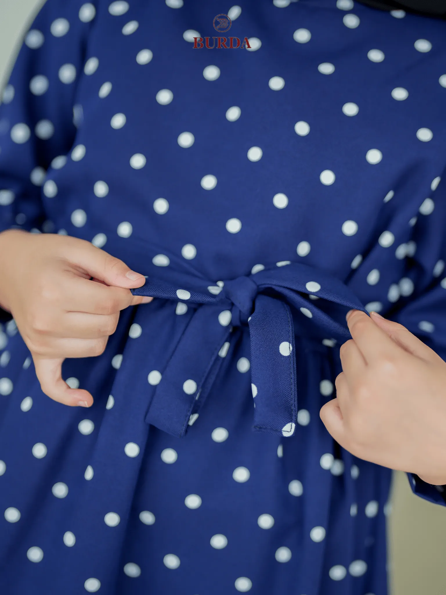 Kid's Navy Polka Dot Dress