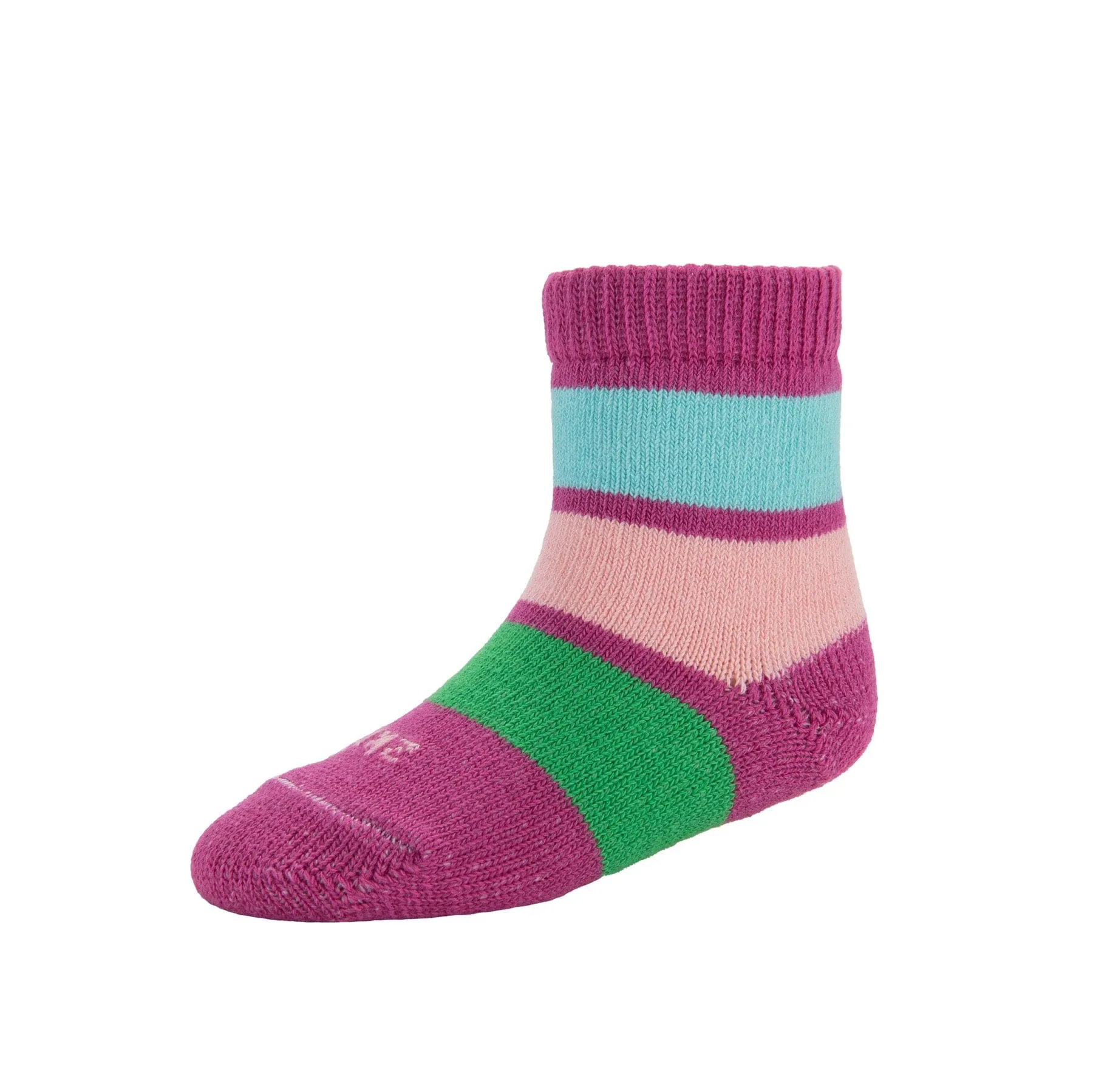 Kids - Rugby Stripe Organic Cotton Crew Socks - Fuchsia