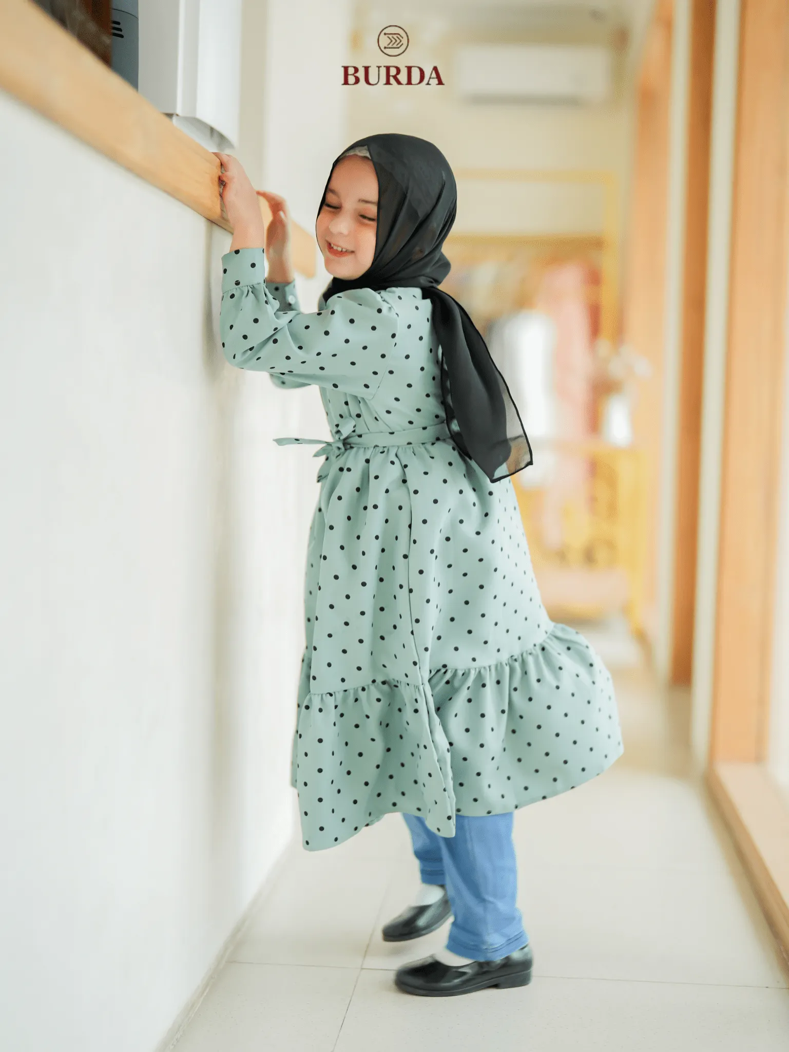 Kid's Turquoise Polka Dot Dress