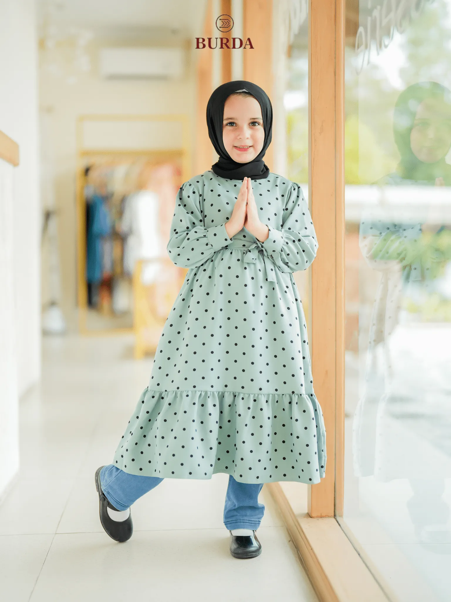 Kid's Turquoise Polka Dot Dress