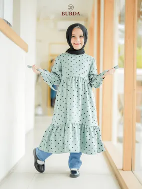 Kid's Turquoise Polka Dot Dress