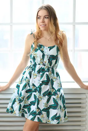 Leafy midi dress