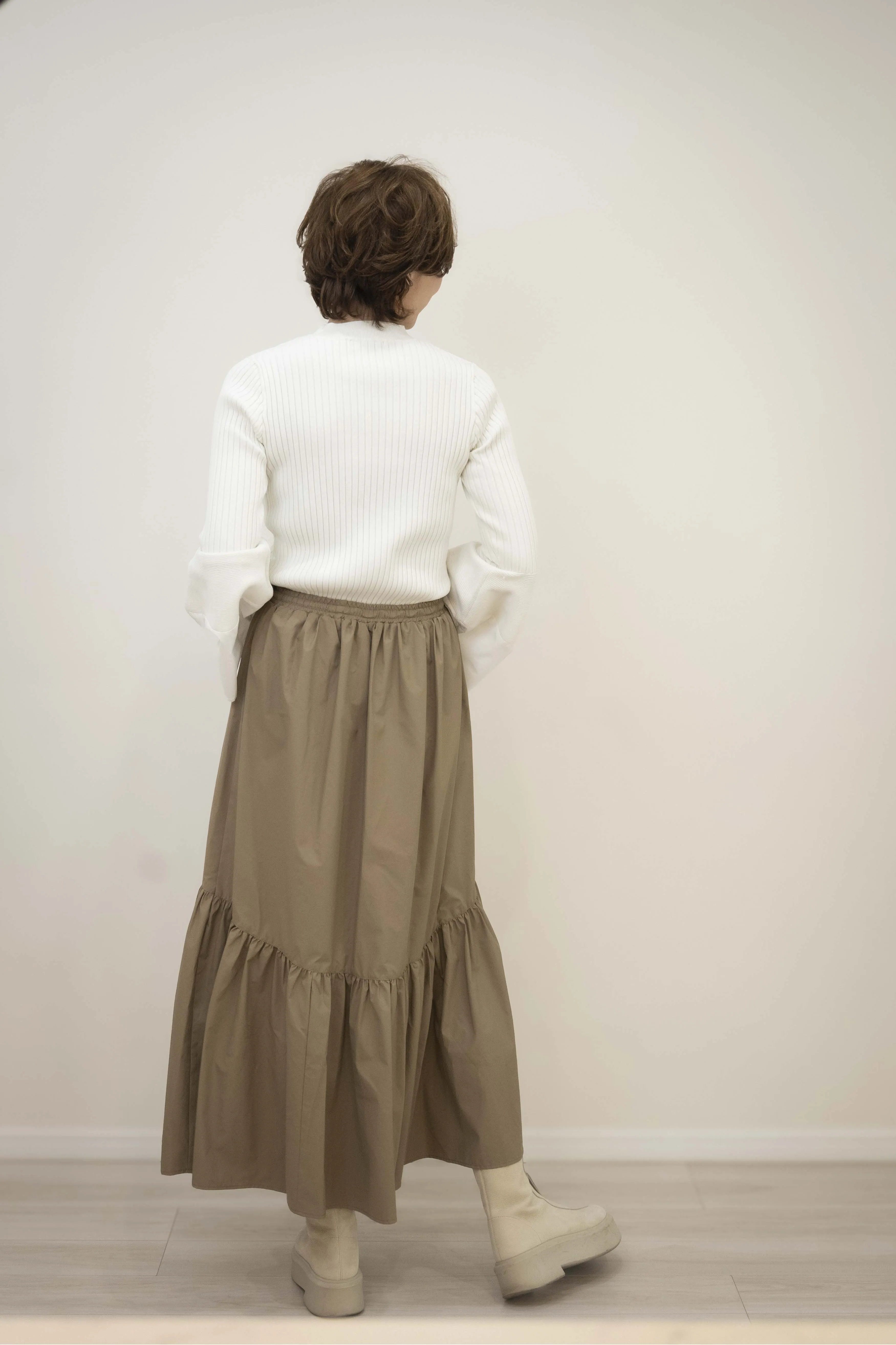 Leather-like Tiered Skirt