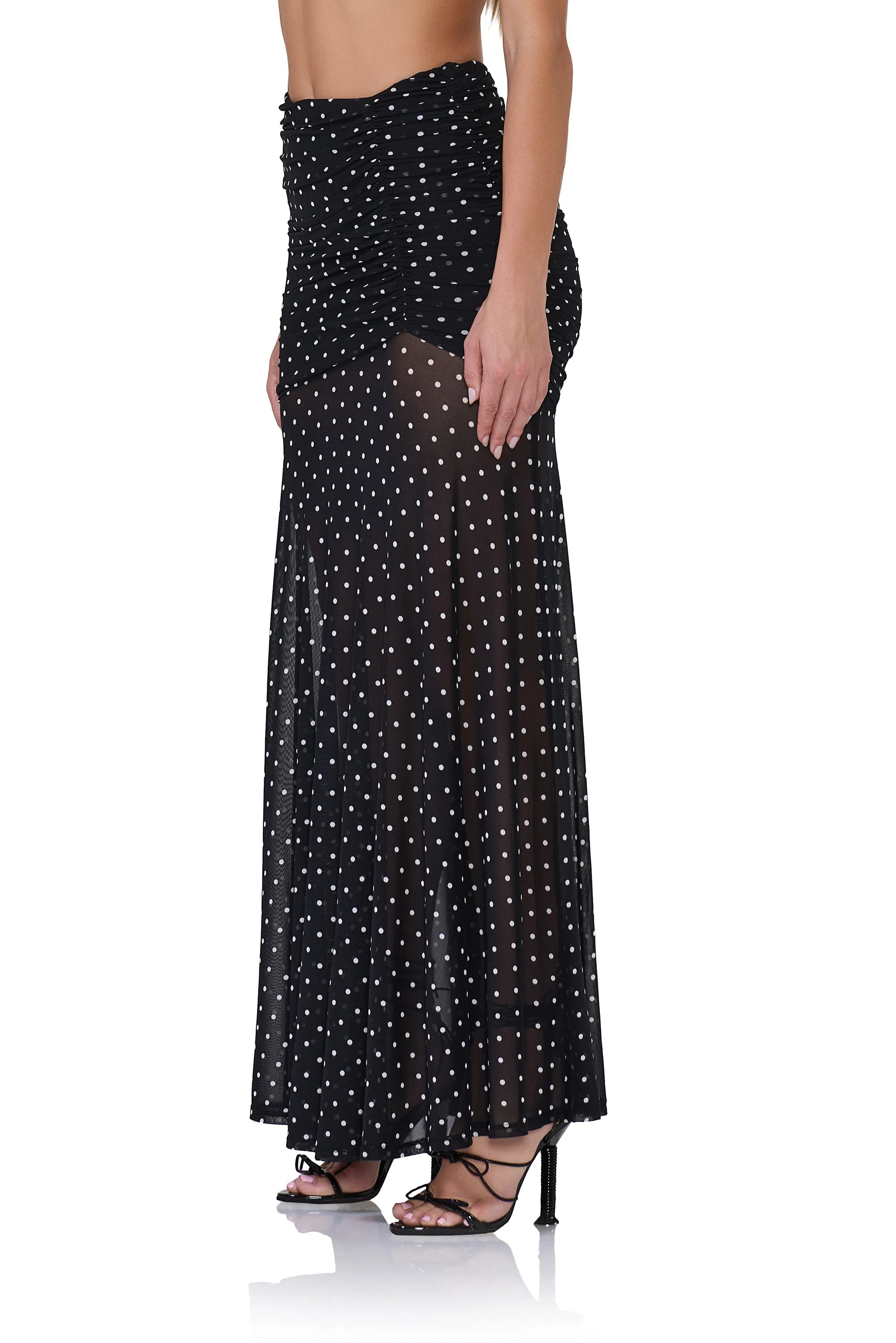 Leroy Maxi Skirt - Noir Dot