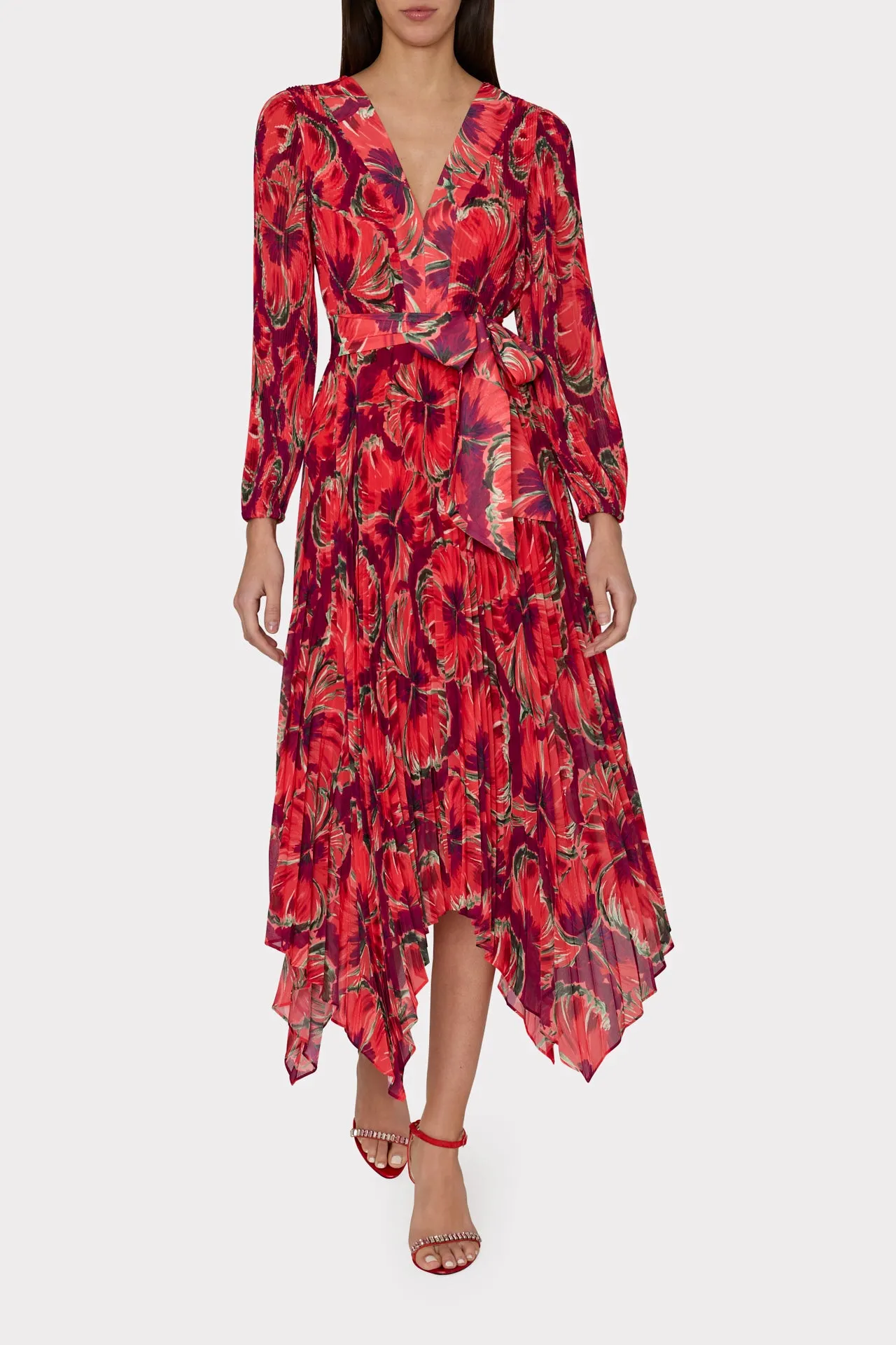 Liora Windmill Floral Pleated Dress