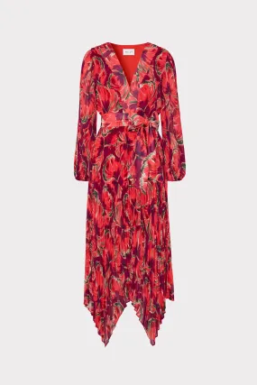 Liora Windmill Floral Pleated Dress