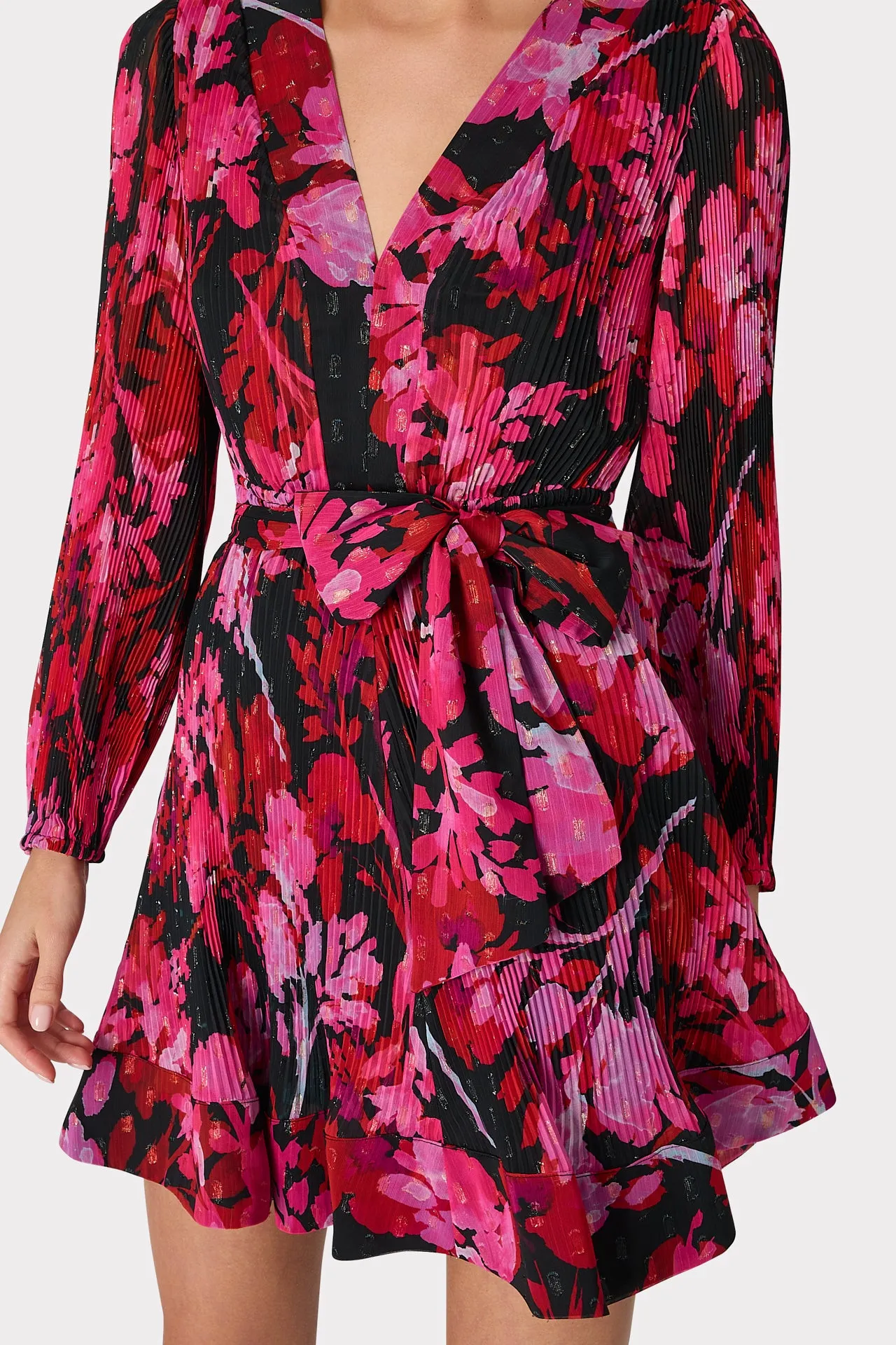 Liv Oversized Peony Pleated Dress