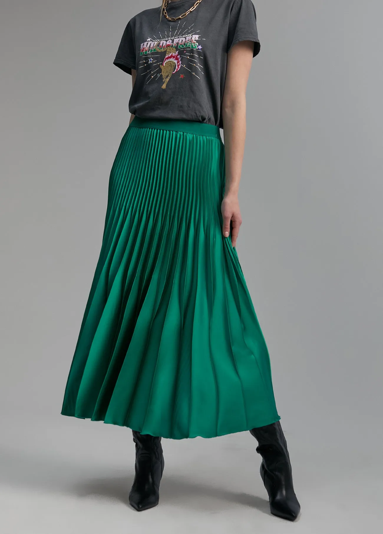 Lola Casademunt Lola Pleated Midi Skirt