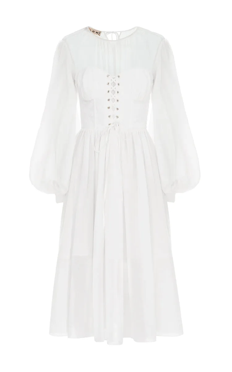 Long Sleeve Cotton Corset Dress