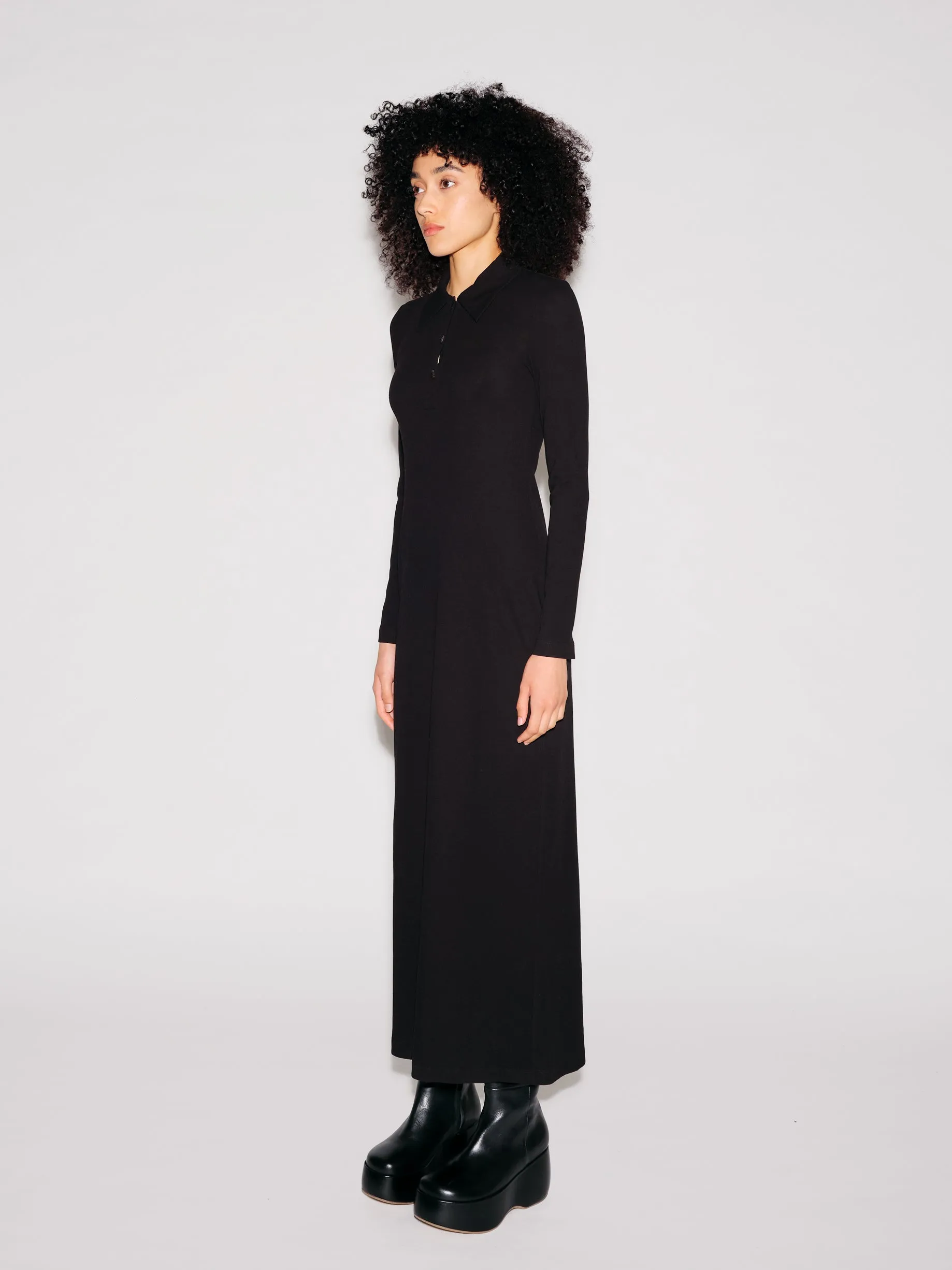 LONG SLEEVE POLO T-SHIRT DRESS