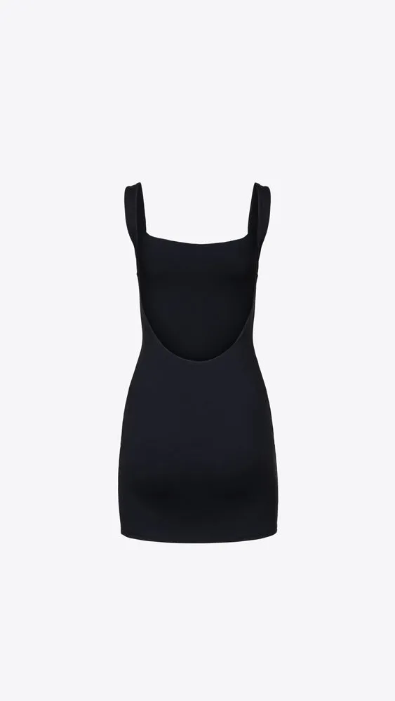 Low Back Dress with Bodysuit - Black