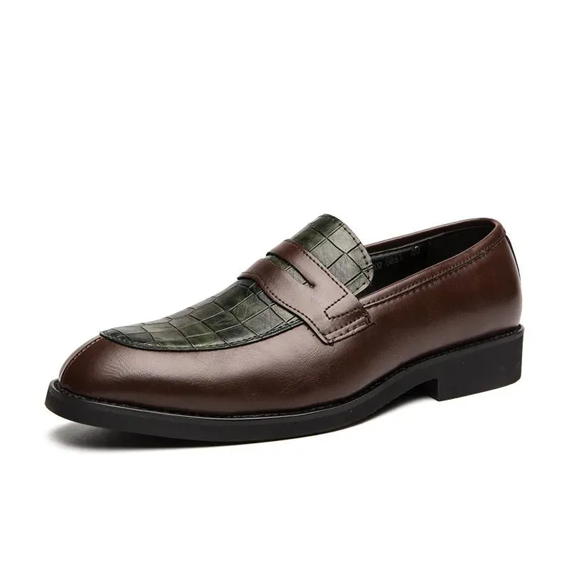 Men's Premium Leather Slip-On Dress Shoes - Stylish & Comfortable