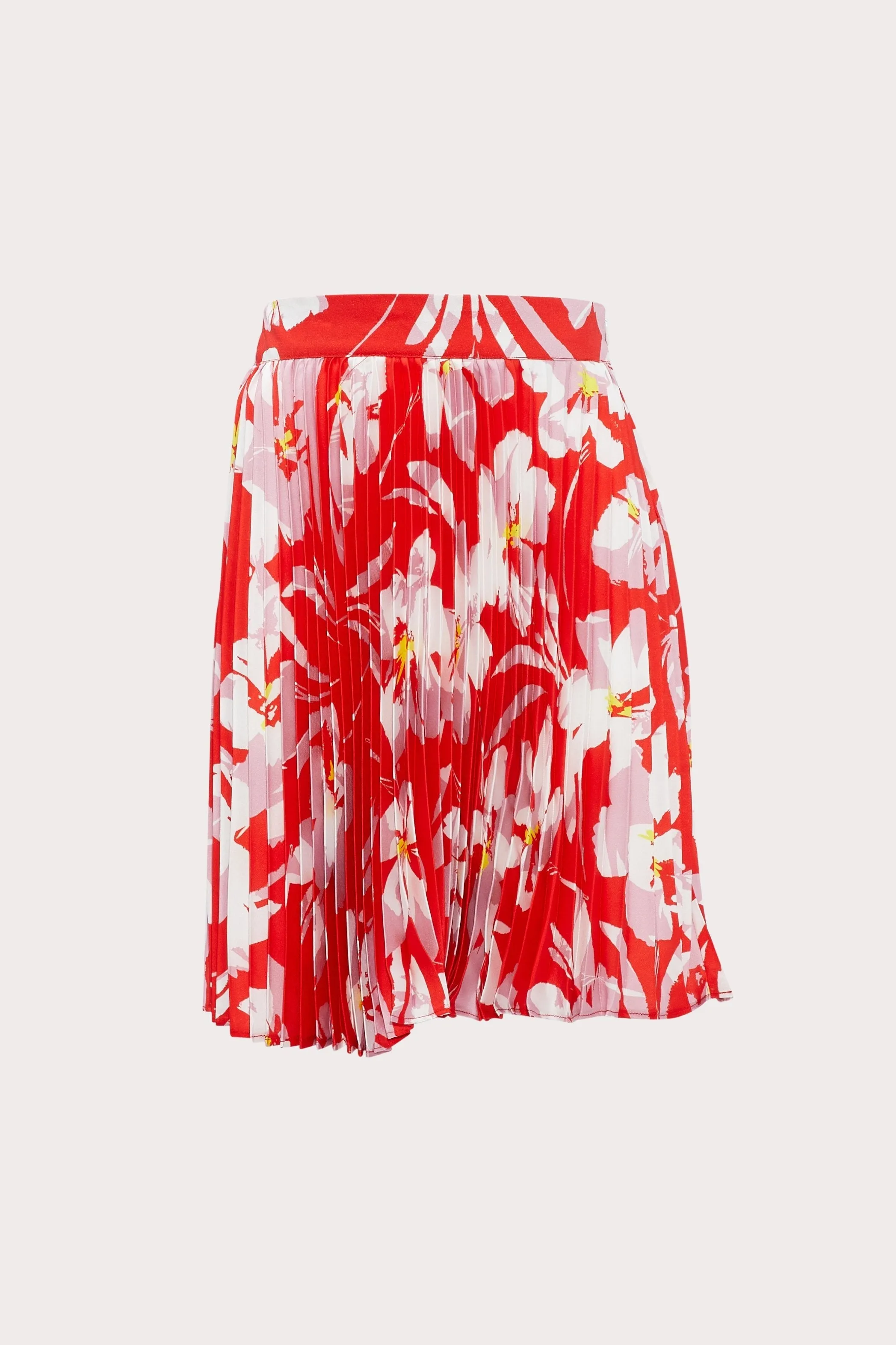 Milly Minis Hibiscus Print Twill Pleat Skirt