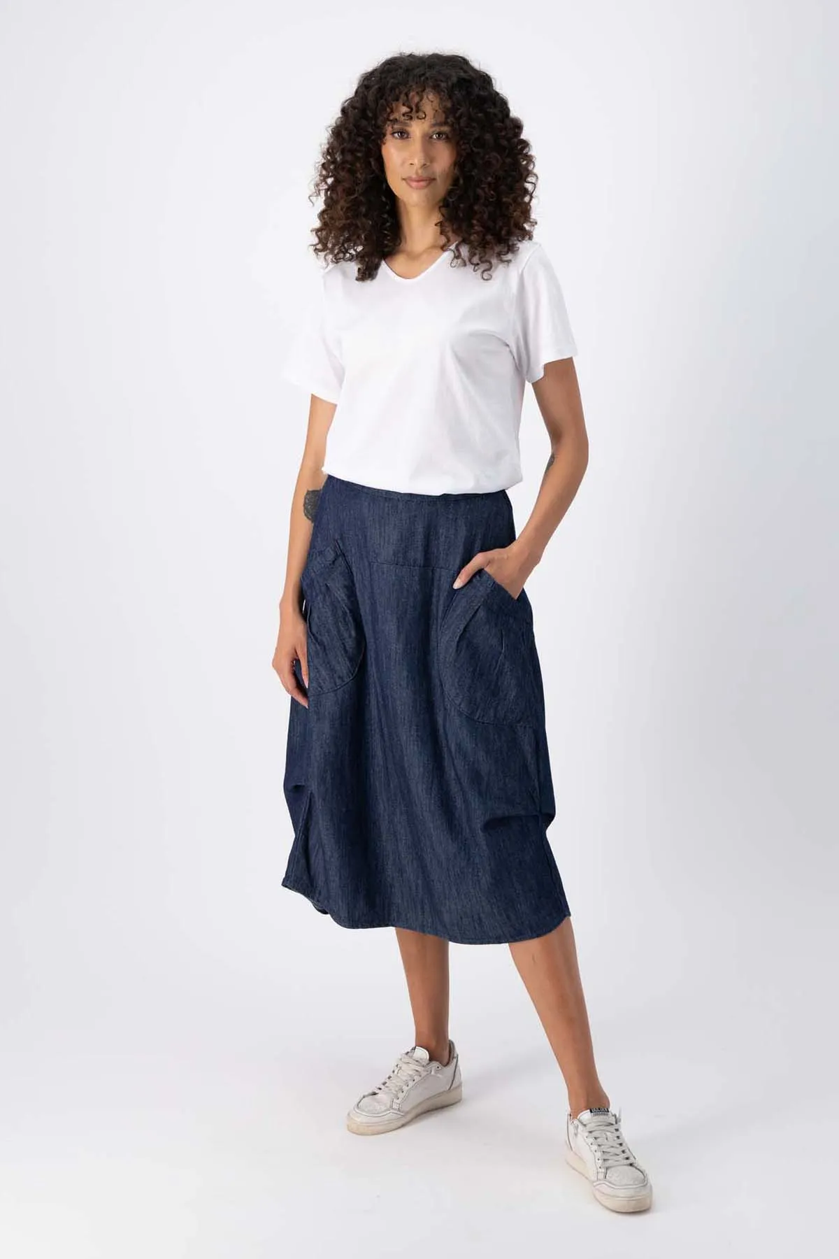 Milwaukee Classic Denim Skirt Dark Wash