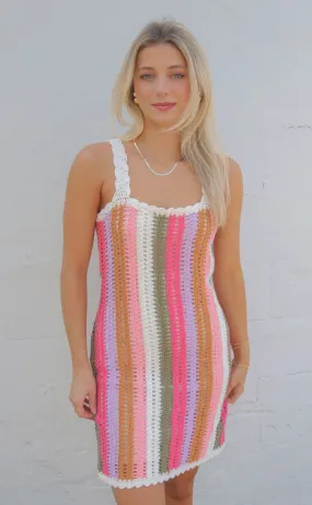 minkpink: lito stripe crochet mini dress