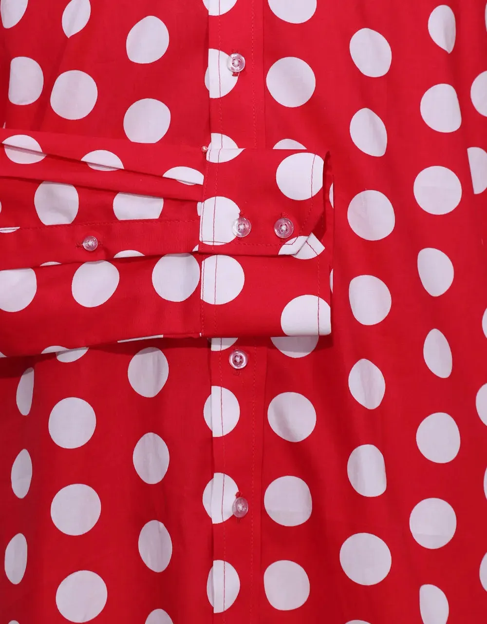 Mod Shirt | Large Red Polka Dot Shirt For Men