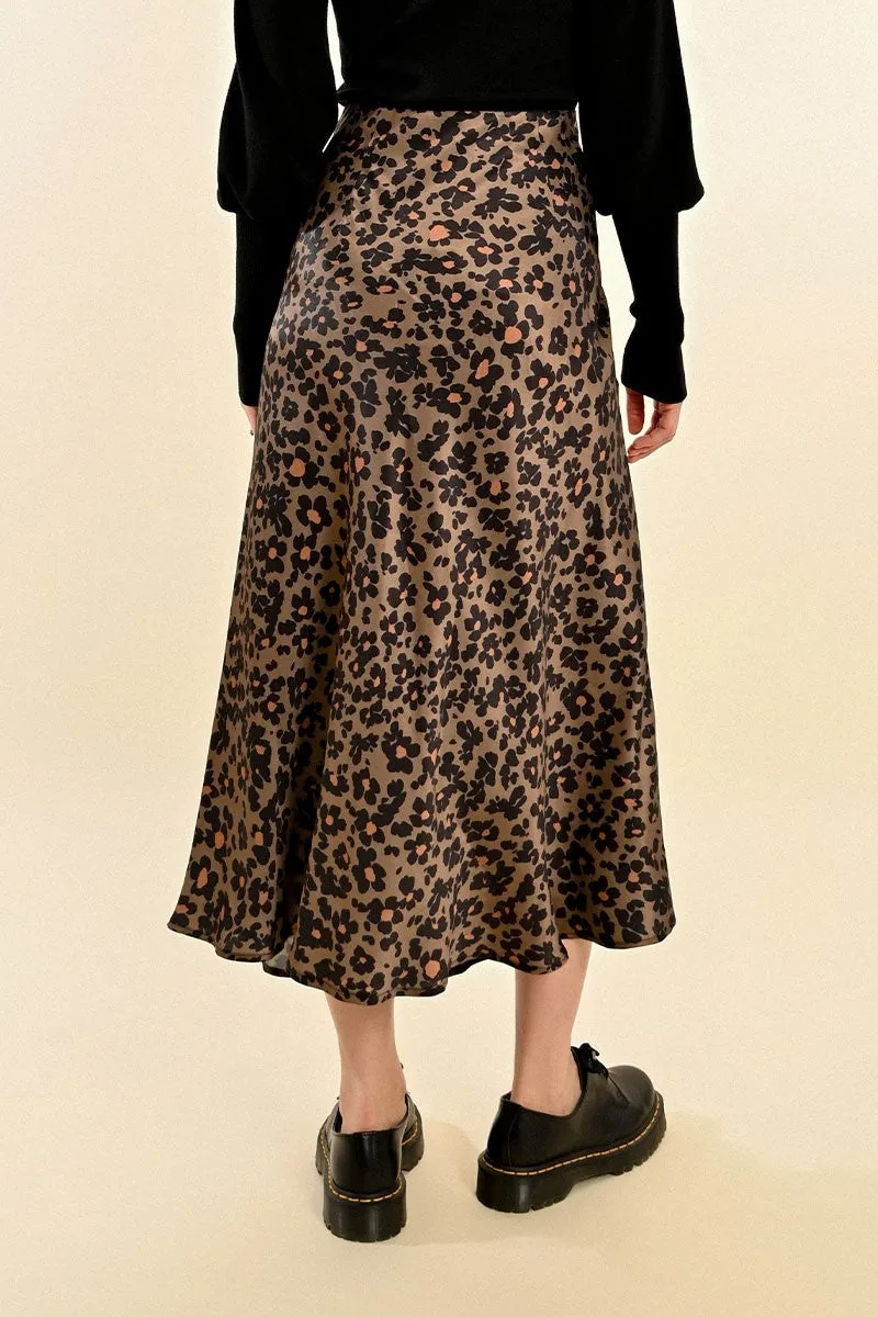 Molly Bracken Camo Floral Print Midi Skirt