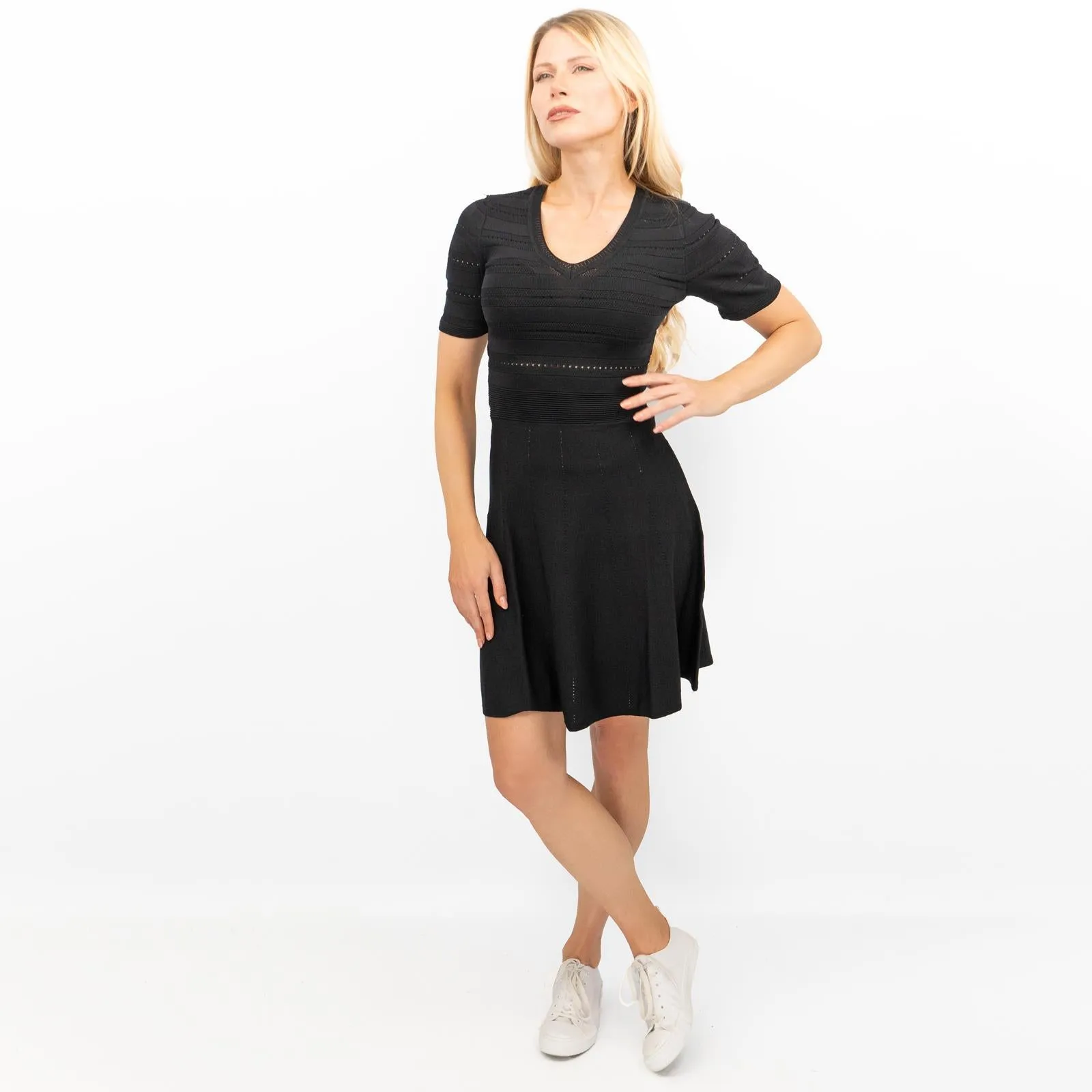 NAF NAF Womens Black Crochet Dress